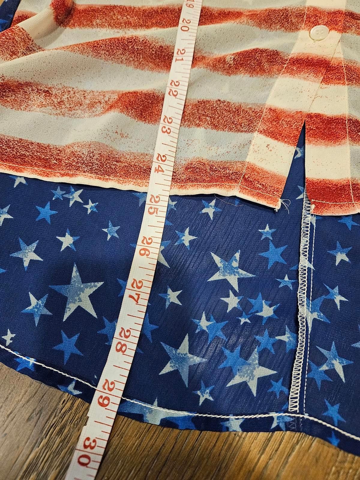 Designer Jessica Simpson Stars and Stripes Sleeveless Top Size M / US 6-8 / IT 42-44 - 8 Thumbnail