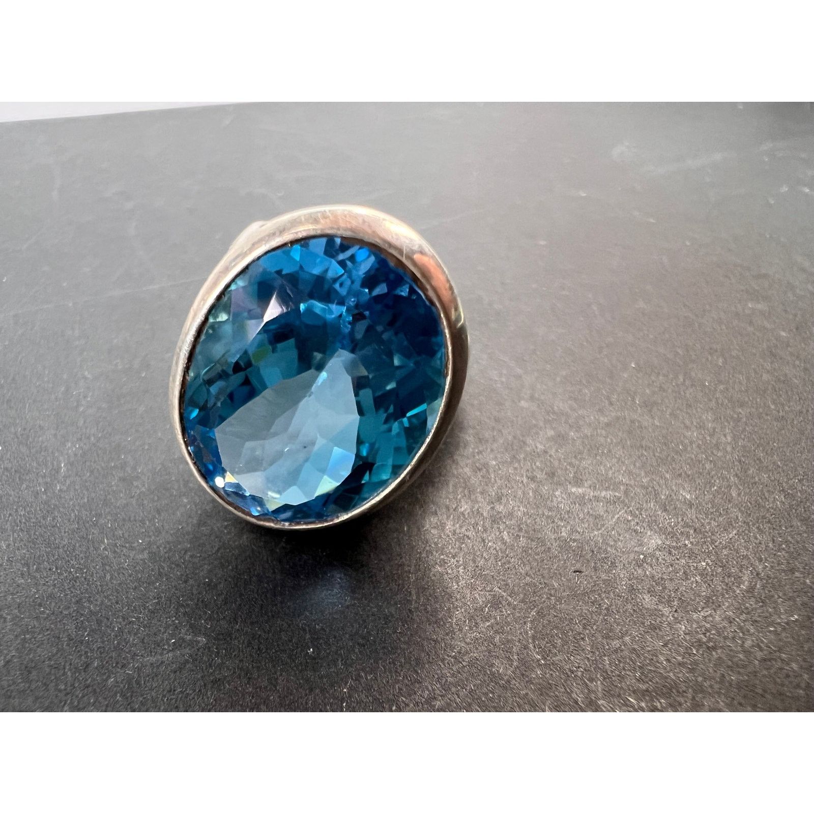 Other NEW Blue topaz sterling silver ring size 7.5 / 12.43 grams Size ONE SIZE - 3 Thumbnail