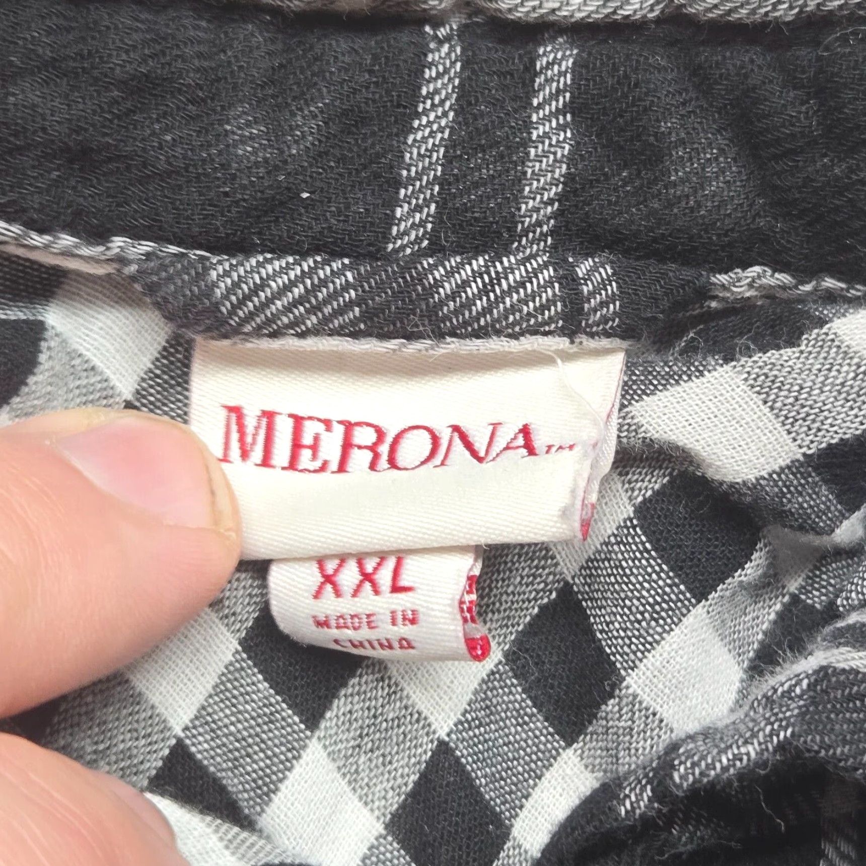 Merona Merona Black White Checkered Button Up Extra Long Adult Women's Size 2XL XXL Shirt Size XXL / US 16-18 / IT 52-54 - 3 Thumbnail