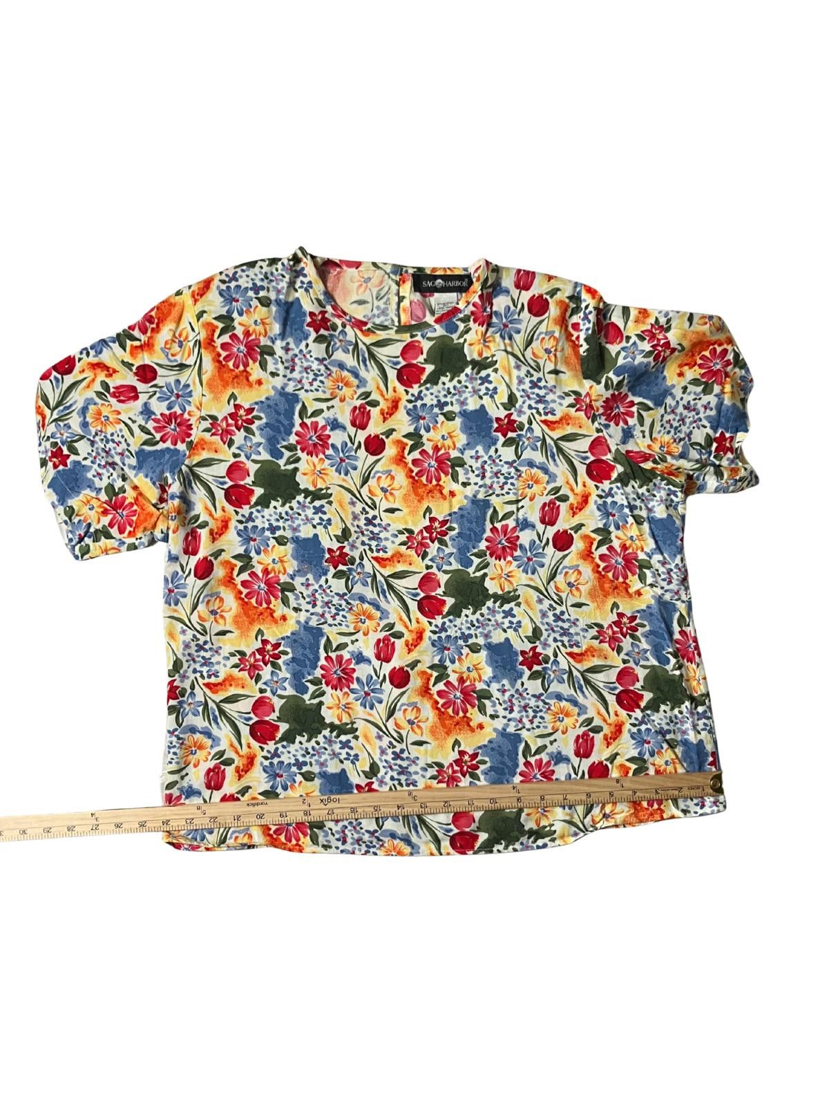 Other Sag Harbor Floral 3-Piece Set Skirt & 2 Blouses Rayon Large Size L / US 10 / IT 46 - 7 Thumbnail