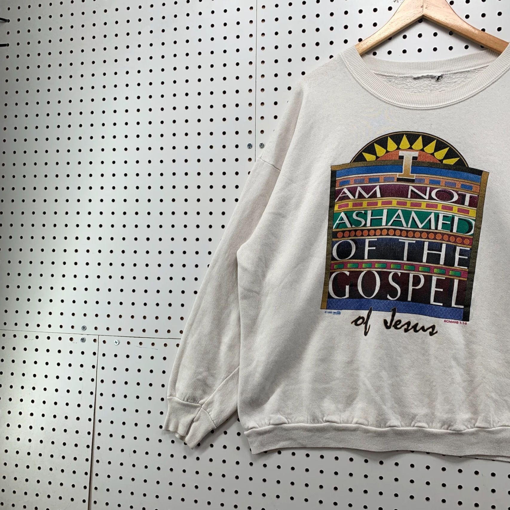Fruit Of The Loom VINTAGE Fruit of the Loom Crewneck Sweatshirt Men 2XL White Gospel 90s Faith Religious Fleece Size US XXL / EU 58 / 5 - 4 Thumbnail