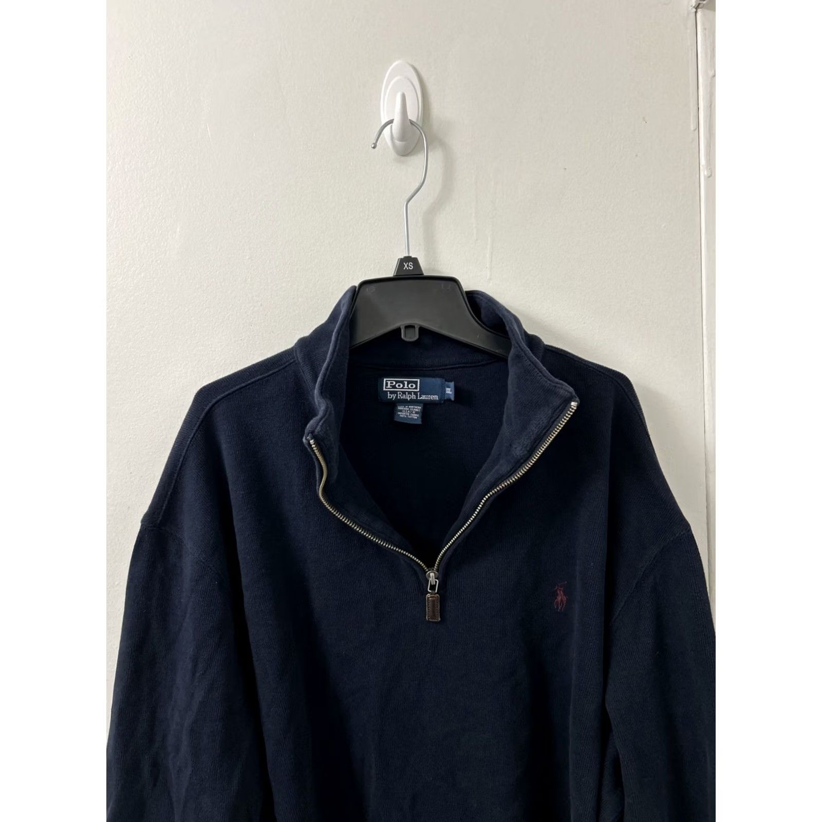 Ralph Lauren VINTAGE Polo Ralph Lauren Sweater Men 2XL Blue Navy 1/4 Zip Pullover Made In USA L/S Size US XXL / EU 58 / 5 - 2 Thumbnail