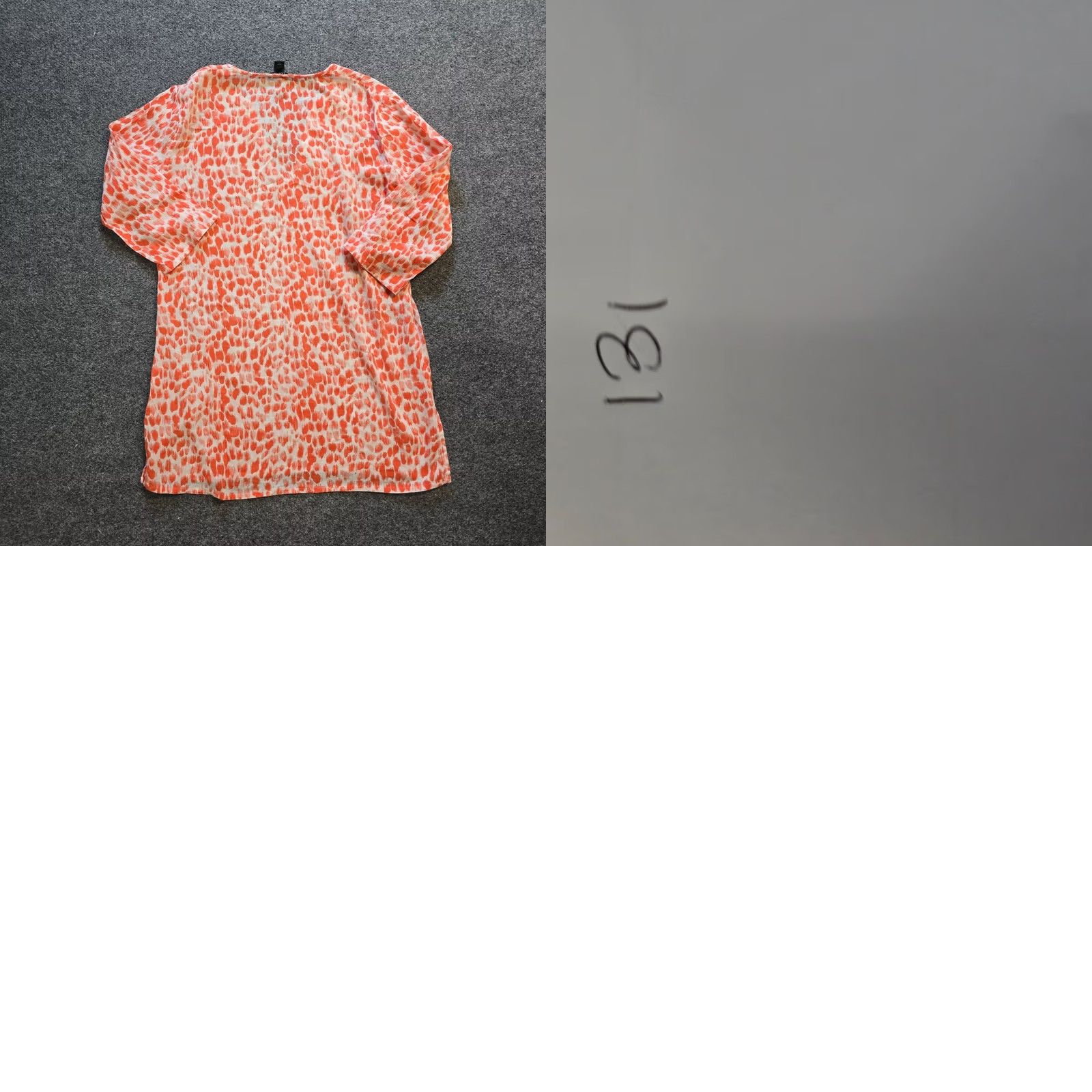 J.Crew J.CREW Blouse Shirt Womens S Orange White Dotted 3/4 Sleeve Tunic Beachy Career Vintage No Size S / US 4 / IT 40 - 8 Thumbnail