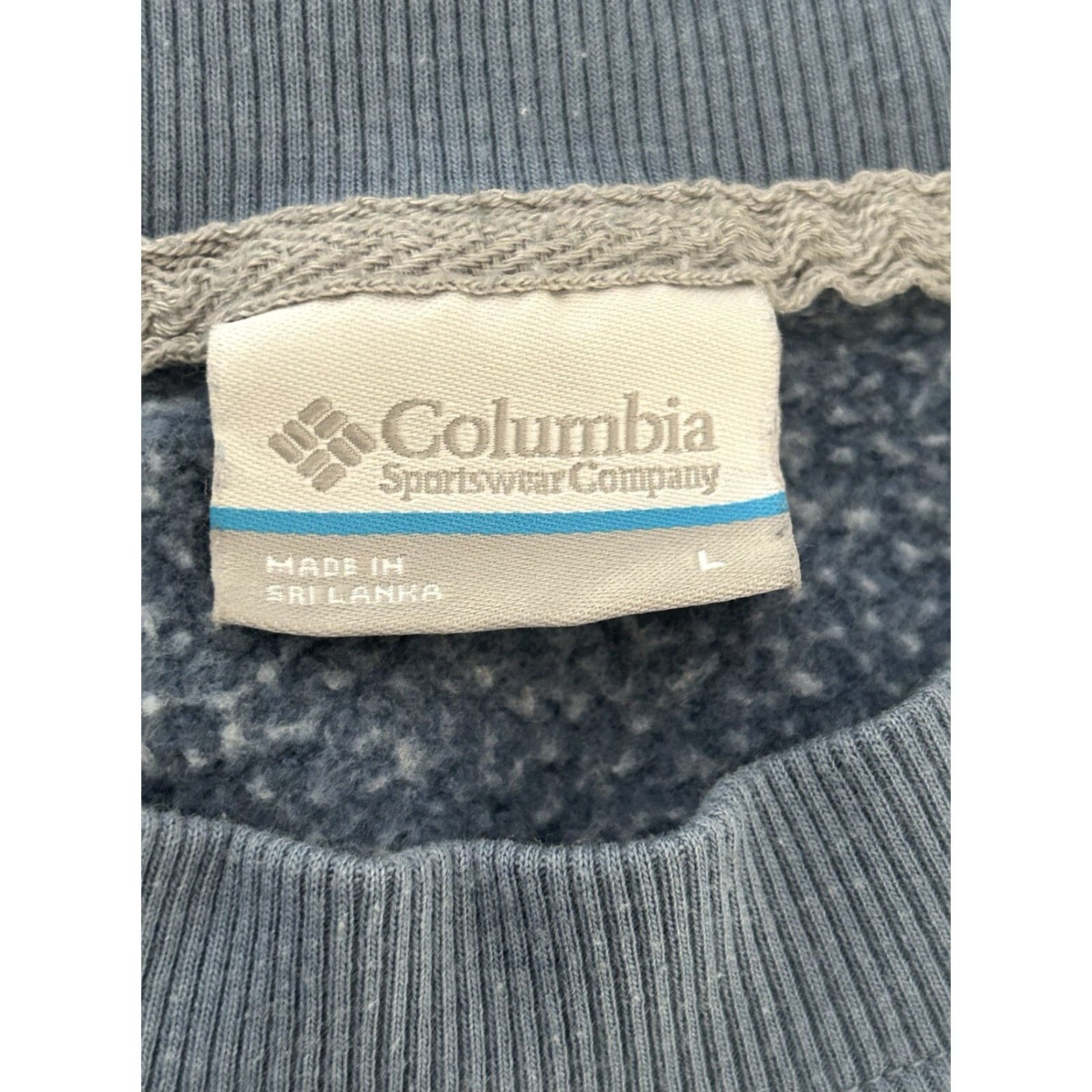 Vintage VINTAGE Columbia Sweatshirt Mens Blue Pullover Crew Neck Long Sleeve Large Regular Knit Cotton Blend Outdoor All Seasons 90s? Size US L / EU 52-54 / 3 - 4 Thumbnail