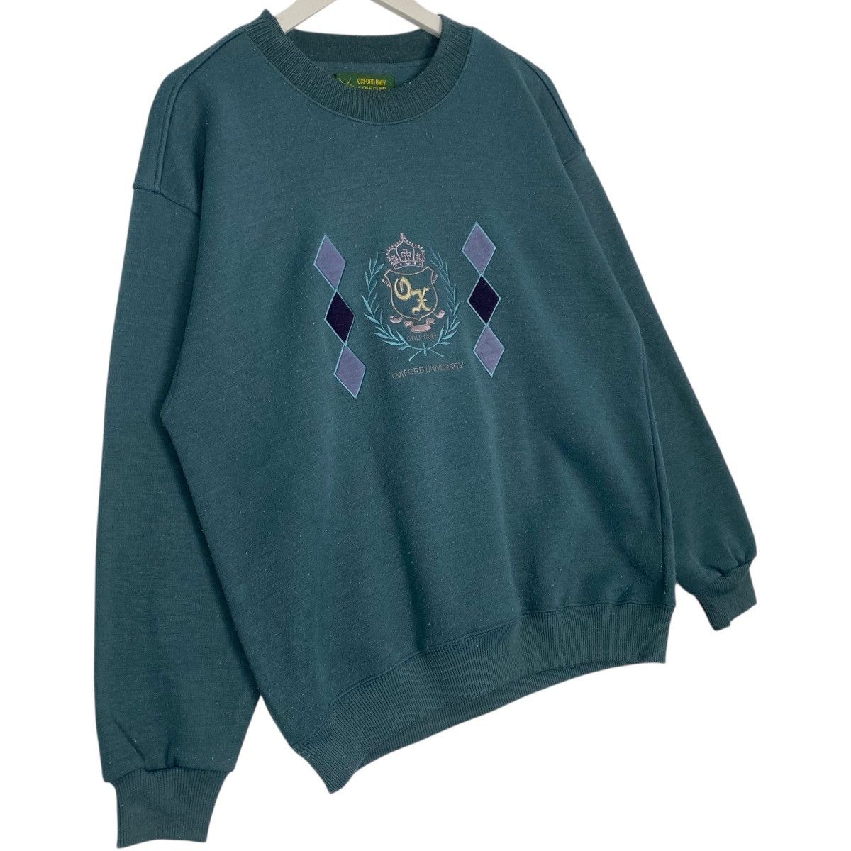 Vintage Vintage 90s Oxford University Golf Club Sweatshirt Green Size US M / EU 48-50 / 2 - 3 Thumbnail