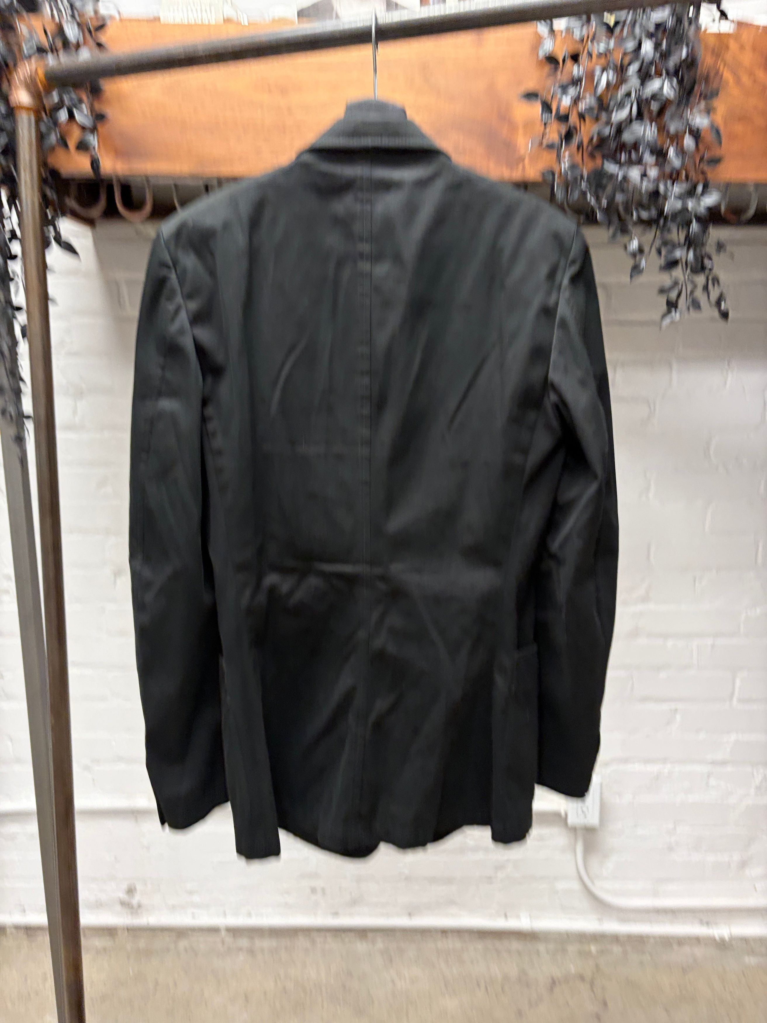 Gucci 2000s Gucci Black Single Breasted Waxed Cotton Long Blazer Size 40R - 5 Thumbnail