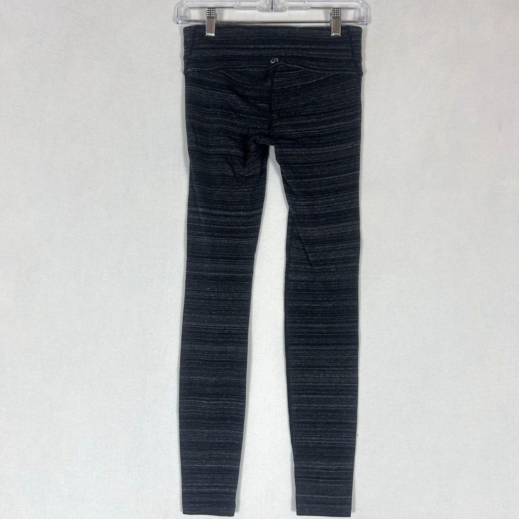 Gap VINTAGE GapFit Performance Cotton Leggings Womens XS Gray Striped Athletic Yoga Gym Run Size 26" / US 2 / IT 38 - 4 Thumbnail