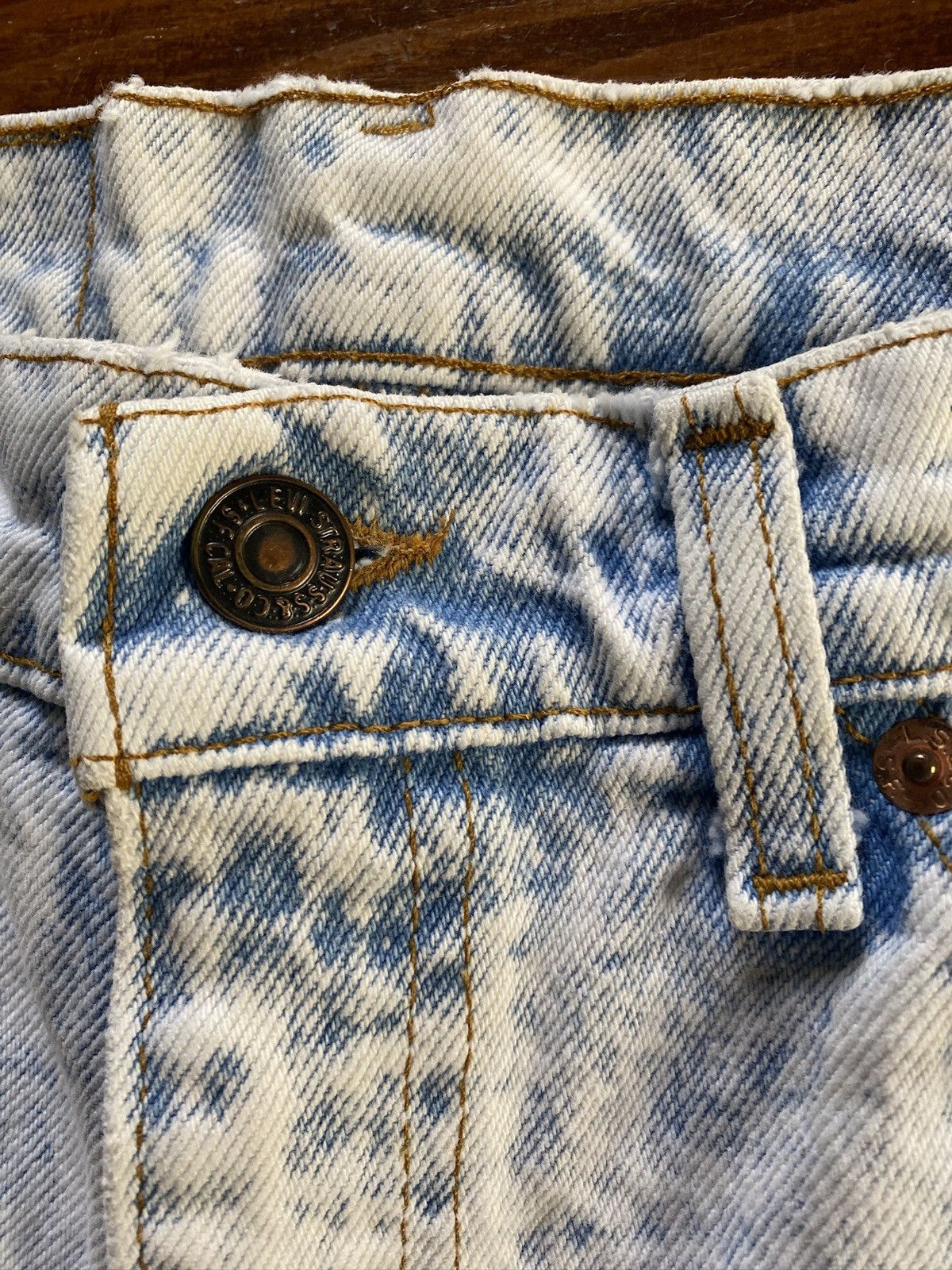 Levi's Vintage 80’s Levi’s Orange Tab Acid Wash Denim Jean Shorts Size US 31 - 20 Thumbnail