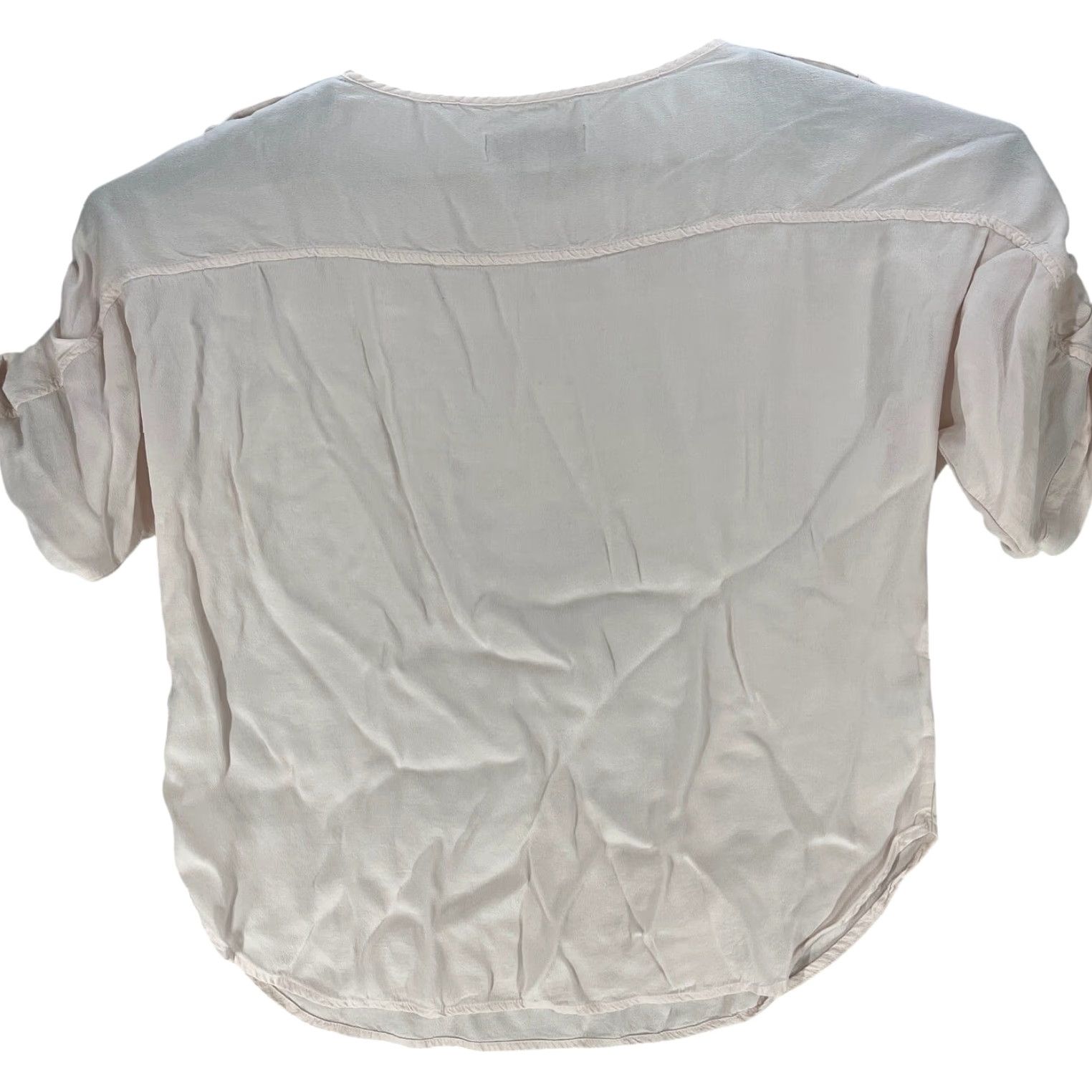 Loft LOFT Blouse Shirt Women Regular Size L Pink Short Sleeve Office Minimalist Coquette 21" Pit to Pit 23.5" Length Pullover Size L / US 10 / IT 46 - 3 Thumbnail