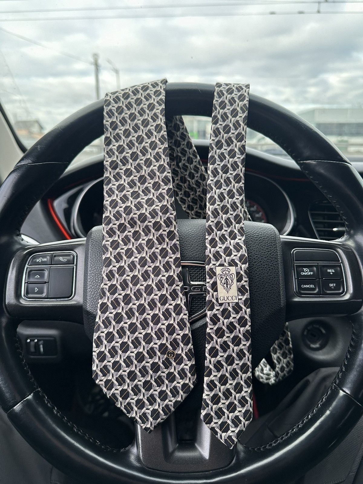 Gucci Vintage Gucci Monogram Silk Tie Size ONE SIZE - 3 Thumbnail
