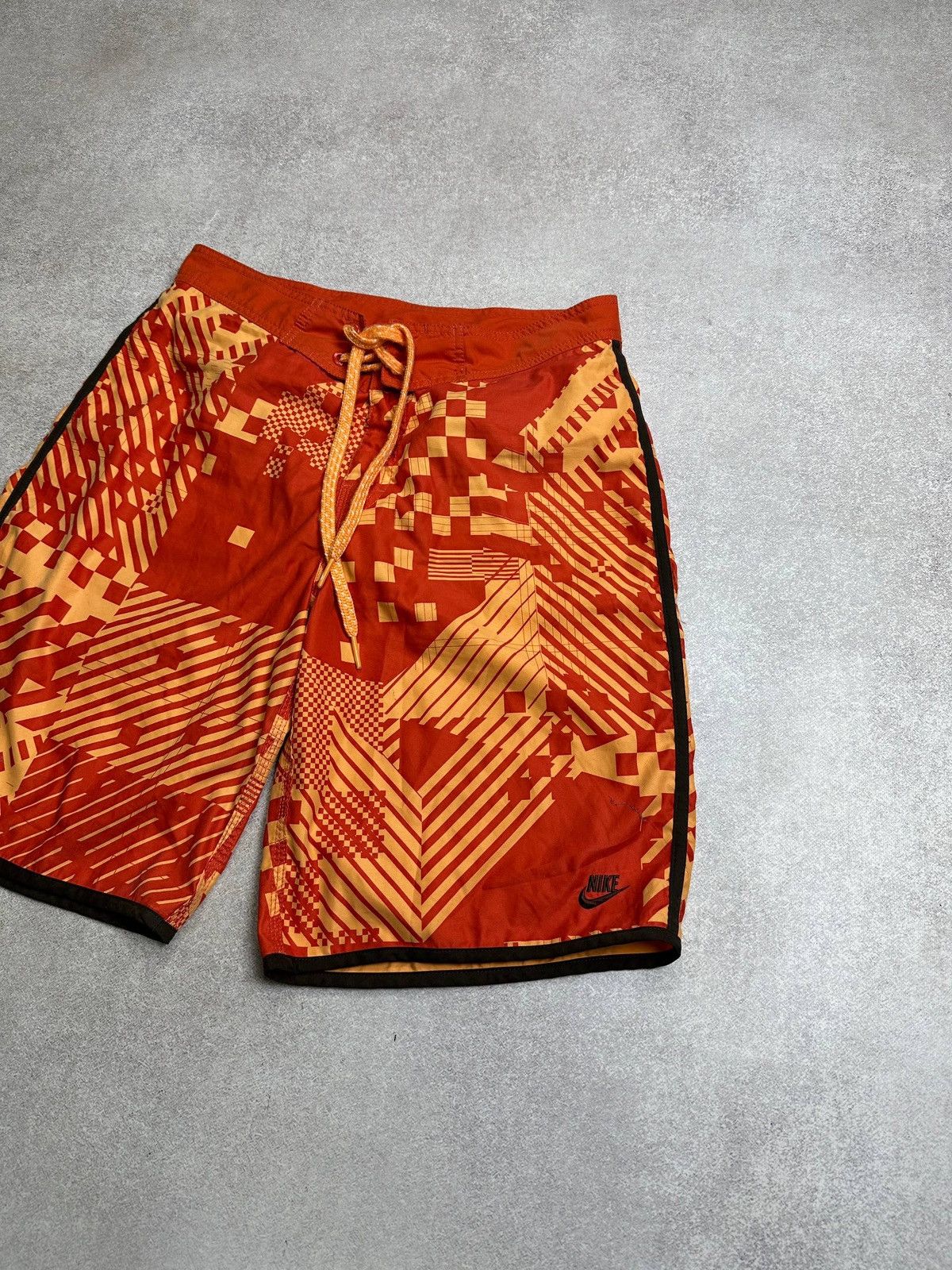 Nike Vintage Nike Swoosh Orange Swimming Shorts Rare Size US 32 / EU 48 - 2 Thumbnail