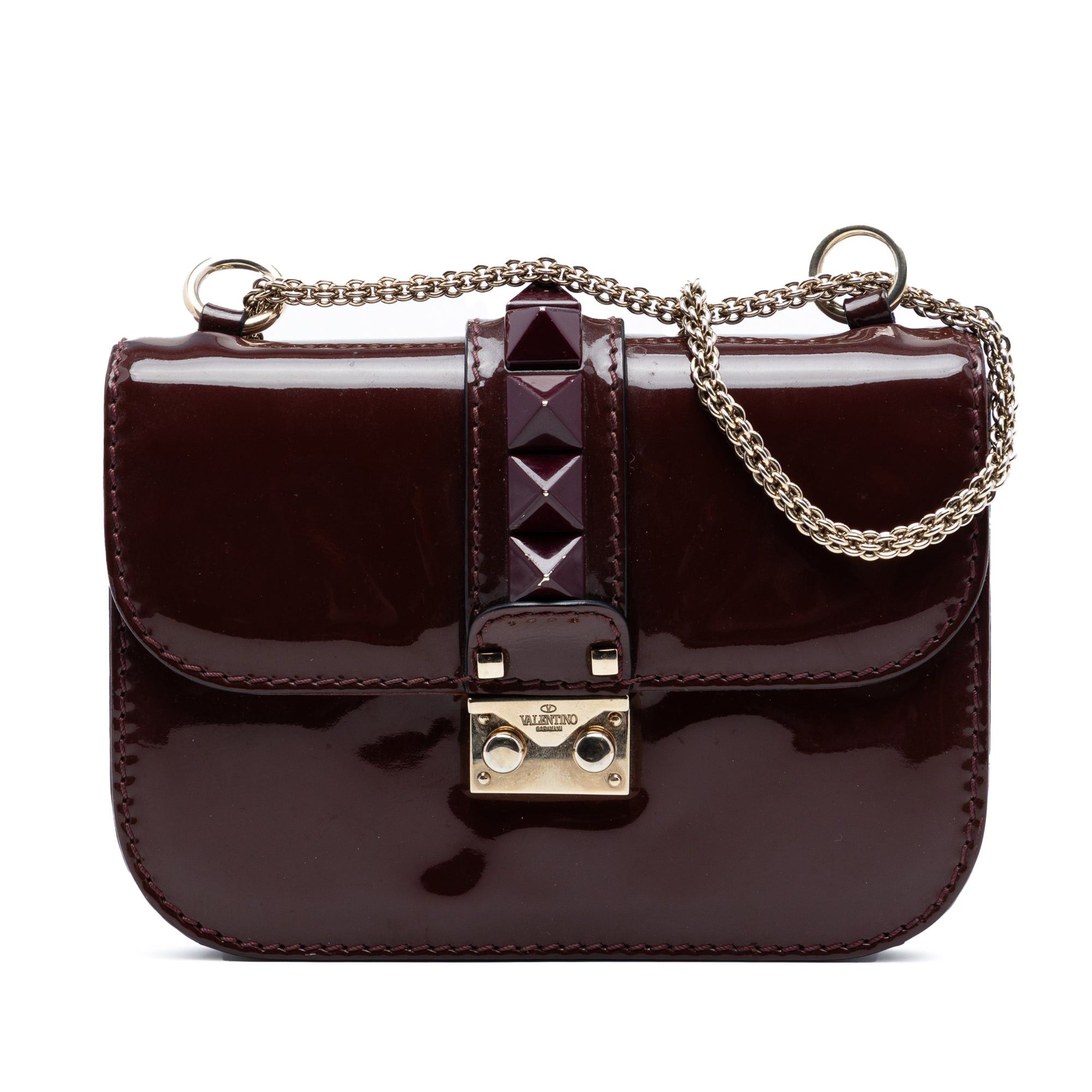 Valentino Patent Rockstud Glam Lock Crossbody Size ONE SIZE - 1 Thumbnail
