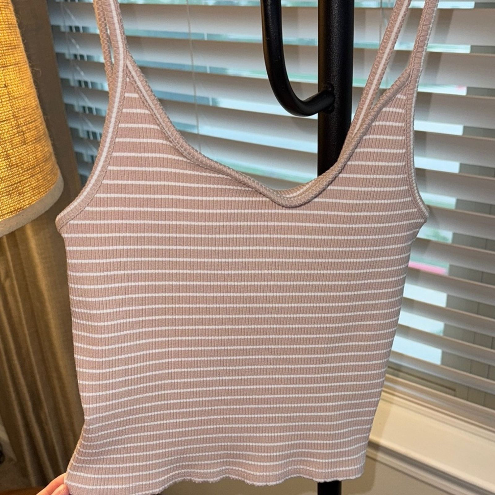 American Eagle Outfitters American Eagle Ribbed Tank Top – Beige Knit, Size M Size M / US 6-8 / IT 42-44 - 2 Thumbnail