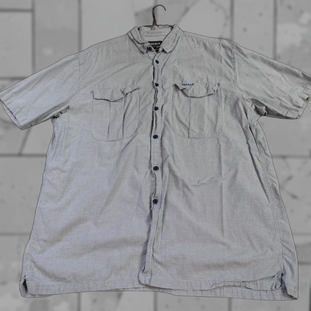 Vintage SIMMS Shirt 2XL Beige Plaid 100% Cotton Button-Up Short Sleeve Mens Size US XXL / EU 58 / 5 - 1 Thumbnail