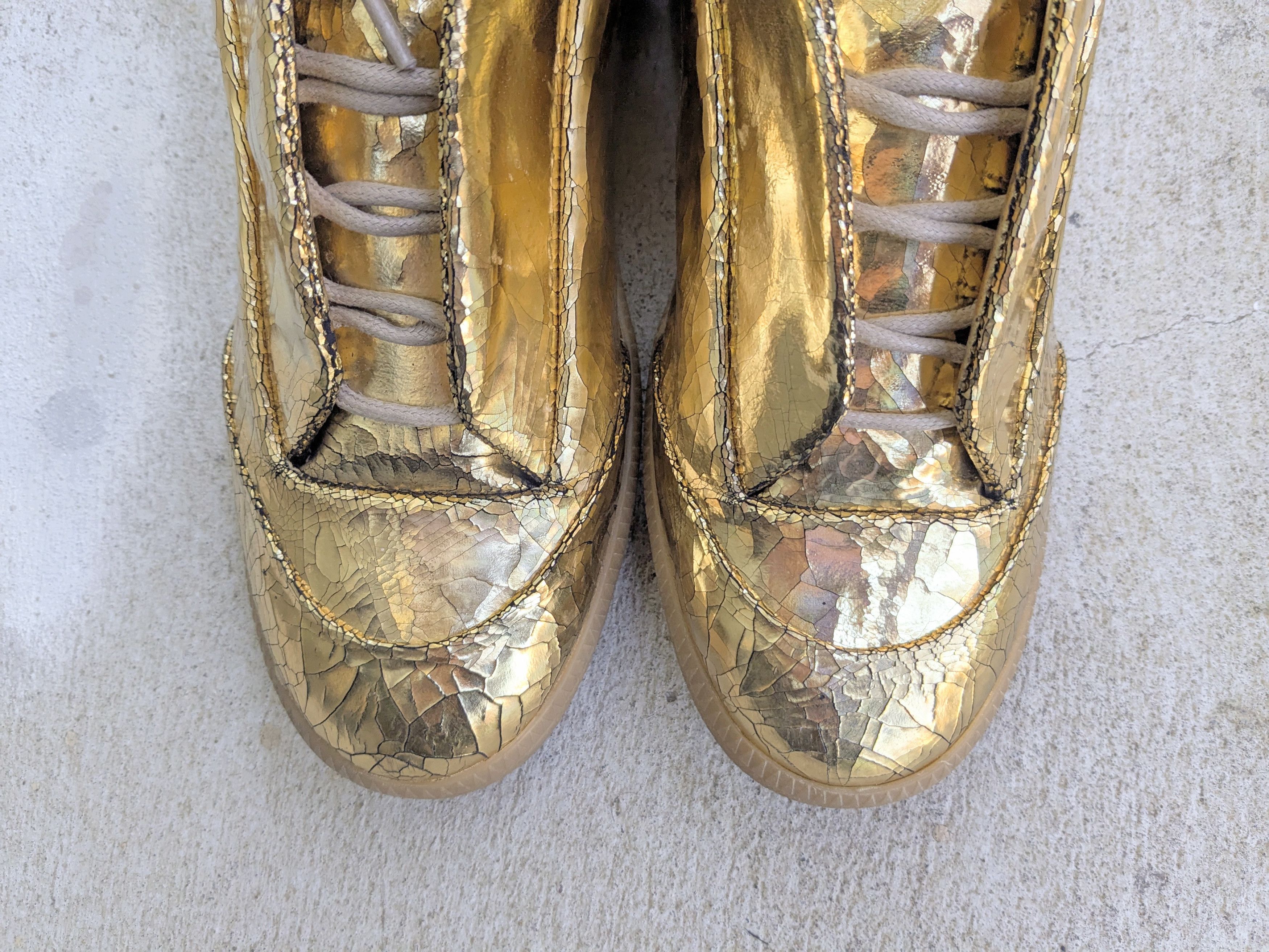 Maison Margiela Future High Tops Gold 8 41 Cracked Maison Margiela Future High Tops Gold 8 41 Cracked