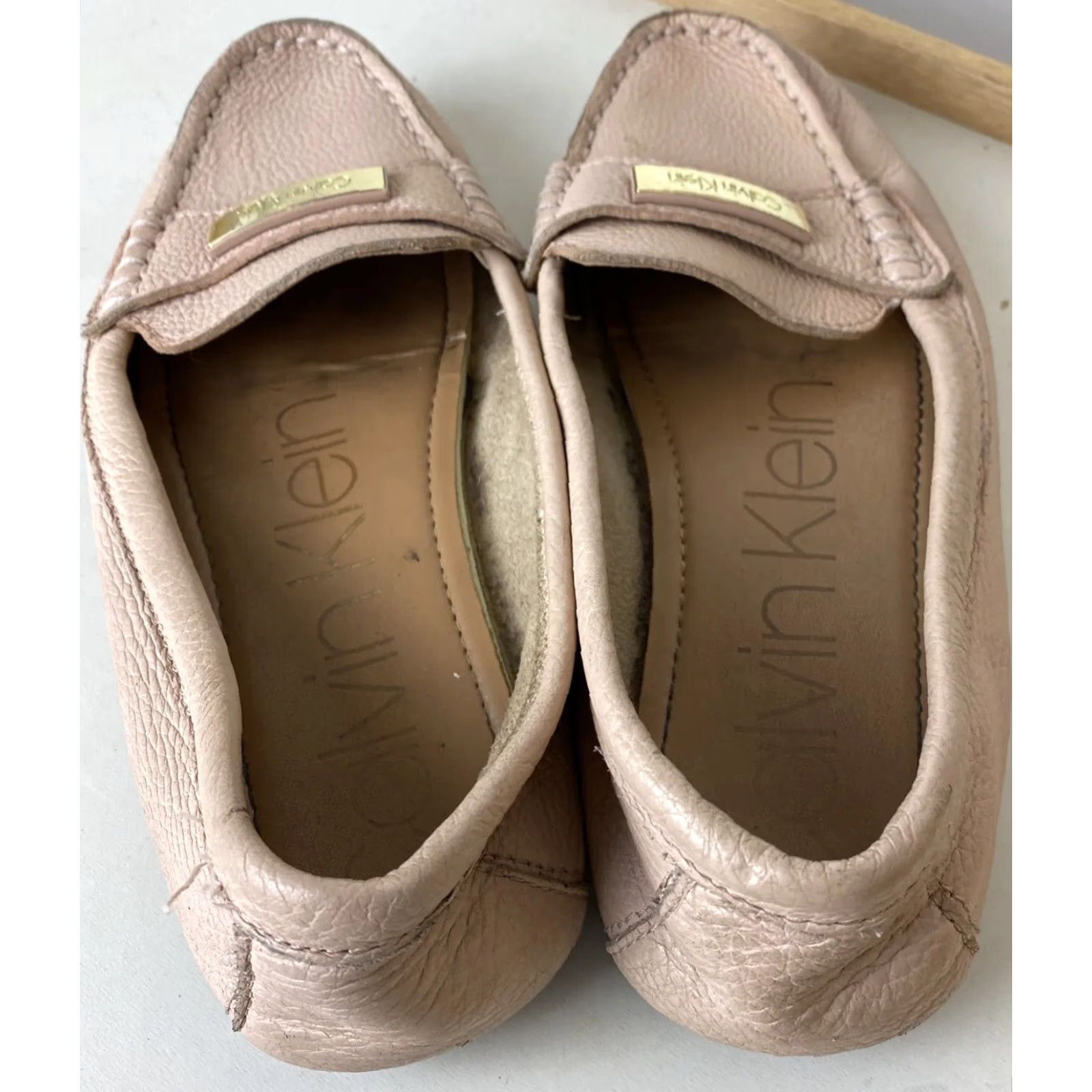 Calvin Klein CALVIN KLEIN Moccasin Loafers Women Blush Pink Leather Pebbled 6.5 US / 36.5 EU — Flat Comfort Shoes, Round Toe, Classic Style, Leta S1 Size US 6.5 / IT 36.5 - 4 Thumbnail