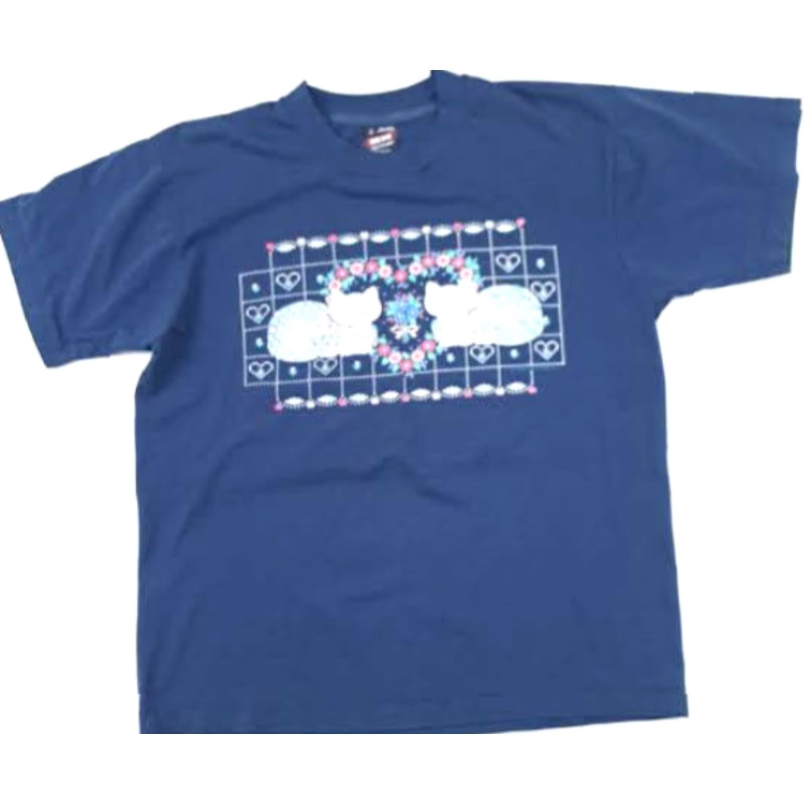 Vintage VINTAGE White Twin Cats Woman T-Shirt USA single stitch Friut of the Loom Shirt Womens L White Cats USA आज Size L / US 10 / IT 46 - 4 Thumbnail