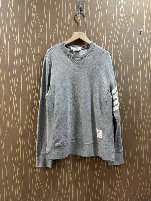 Thom Browne Thom Browne Gray Cotton Men's Sweatshirt 0089 Size US M / EU 48-50 / 2 - 1 Thumbnail
