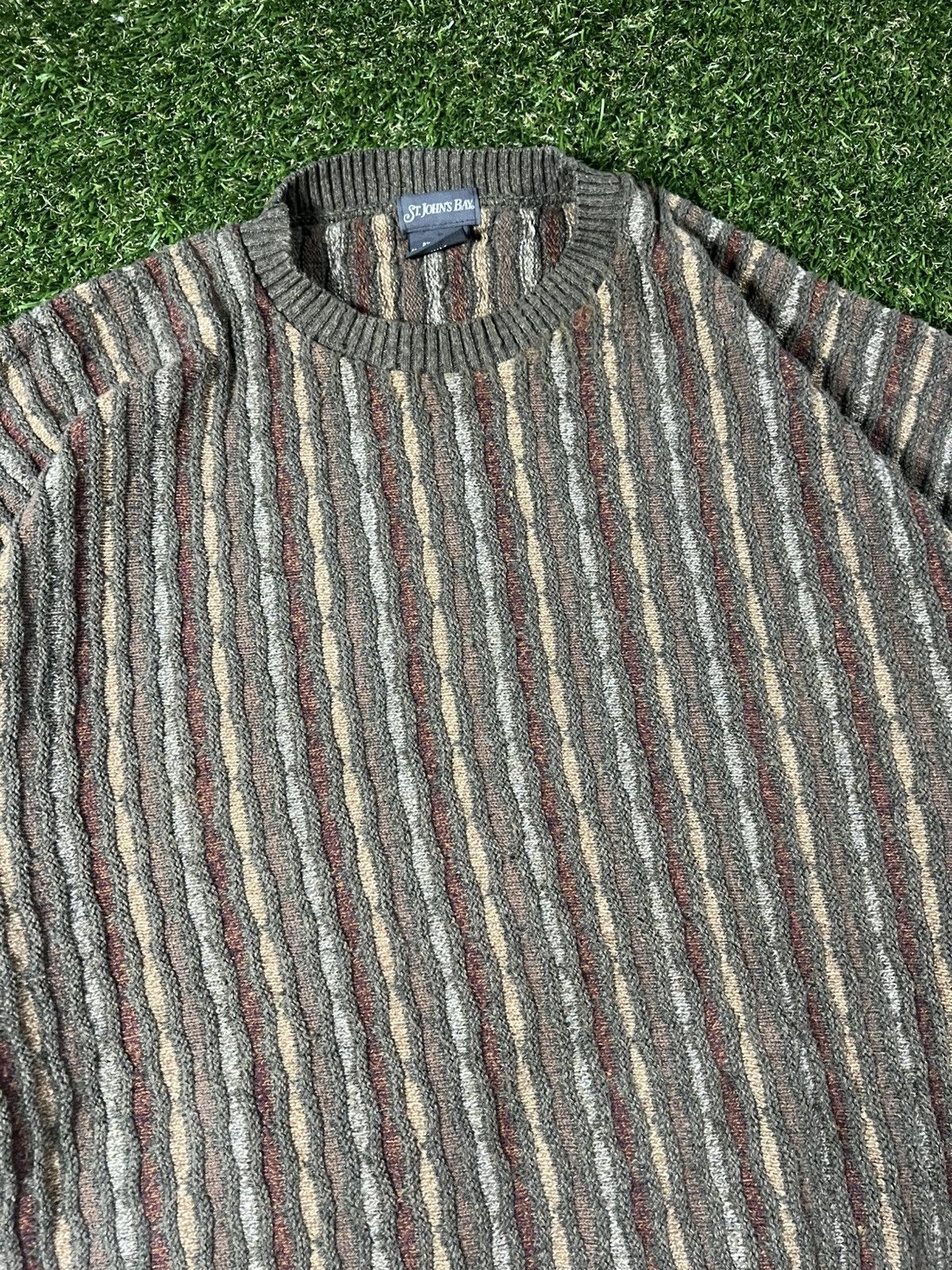 Vintage Vintage 90s Fall Knit Abstract Earth Tone Pullover Sweater Size US XXL / EU 58 / 5 - 2 Thumbnail