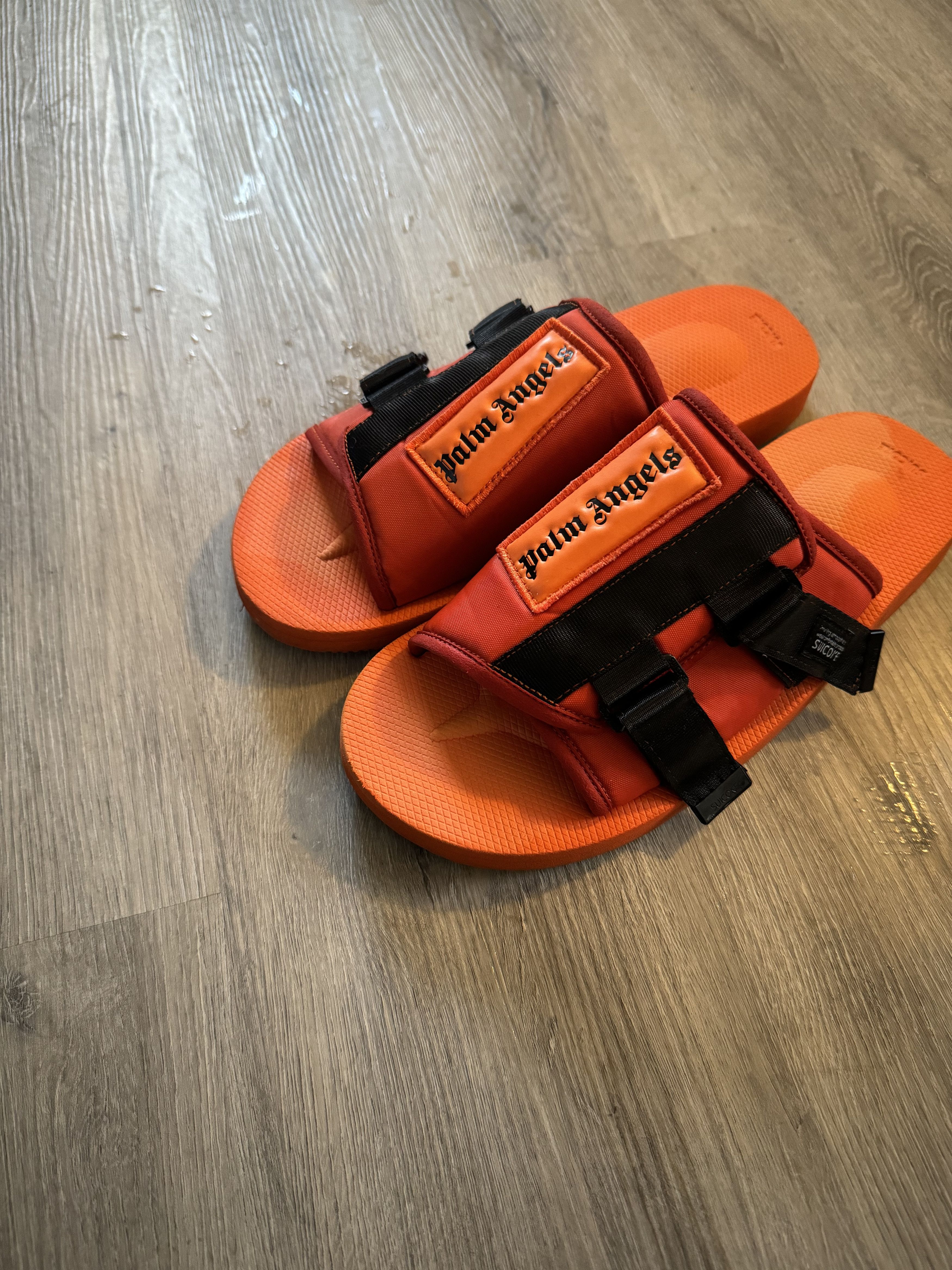 image of Palm Angels Slides in Orange, Men's (Size 11)