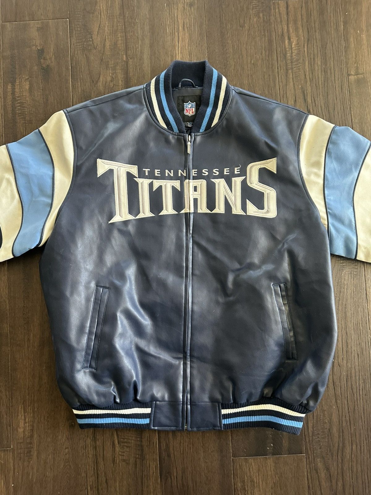 NFL 2008 vintage Tennessee titans leather bomber jacket Size US XXL / EU 58 / 5 - 4 Thumbnail