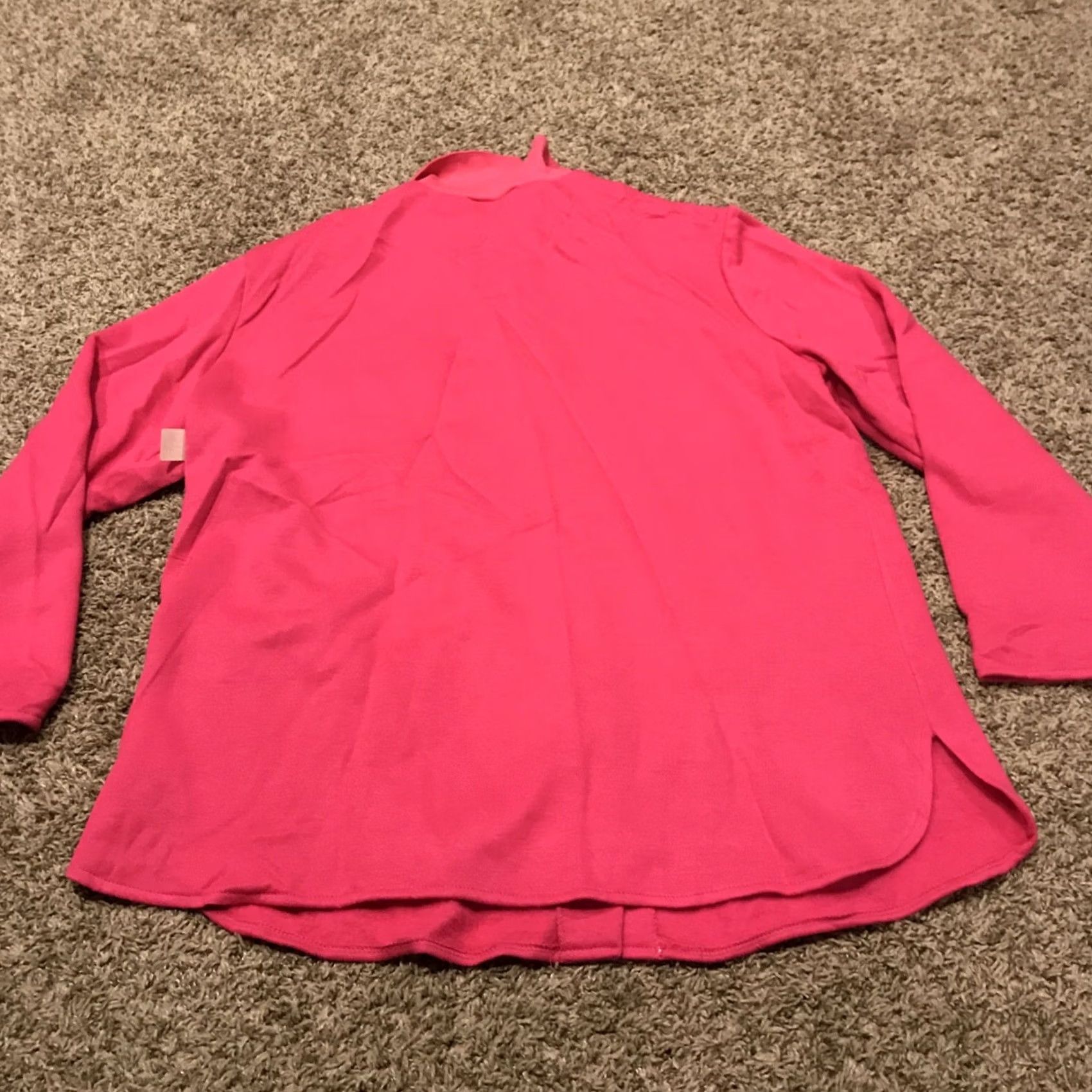 Pinko VINTAGE Bondbrook Womens XL Button-Up Shirt Pink Acrylic NWT 90s Heavyweight Long Sleeve Collared Size XL / US 12-14 / IT 48-50 - 4 Thumbnail