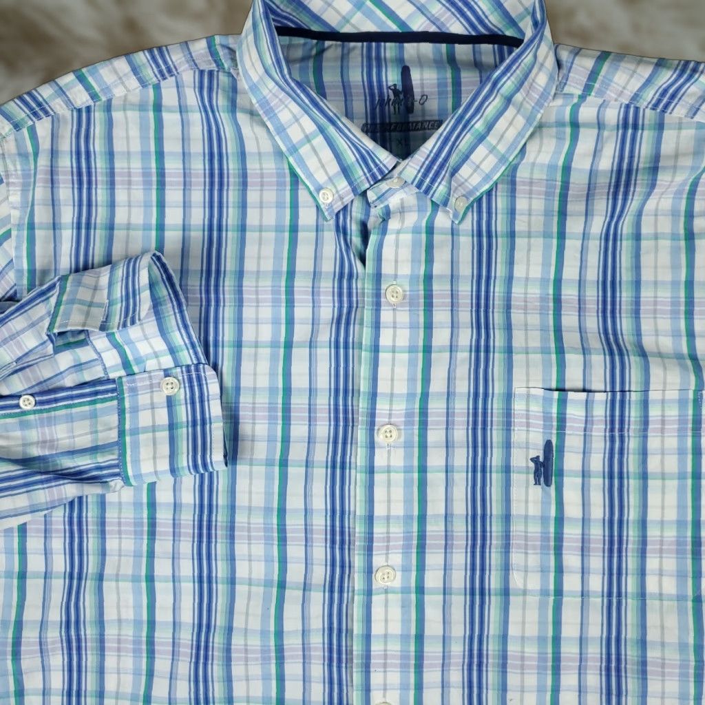 johnnie-O Johnnie-O Shirt Mens XL Blue Plaid Button-Up Long Sleeve American Classic Size US XL / EU 56 / 4 - 1 Thumbnail