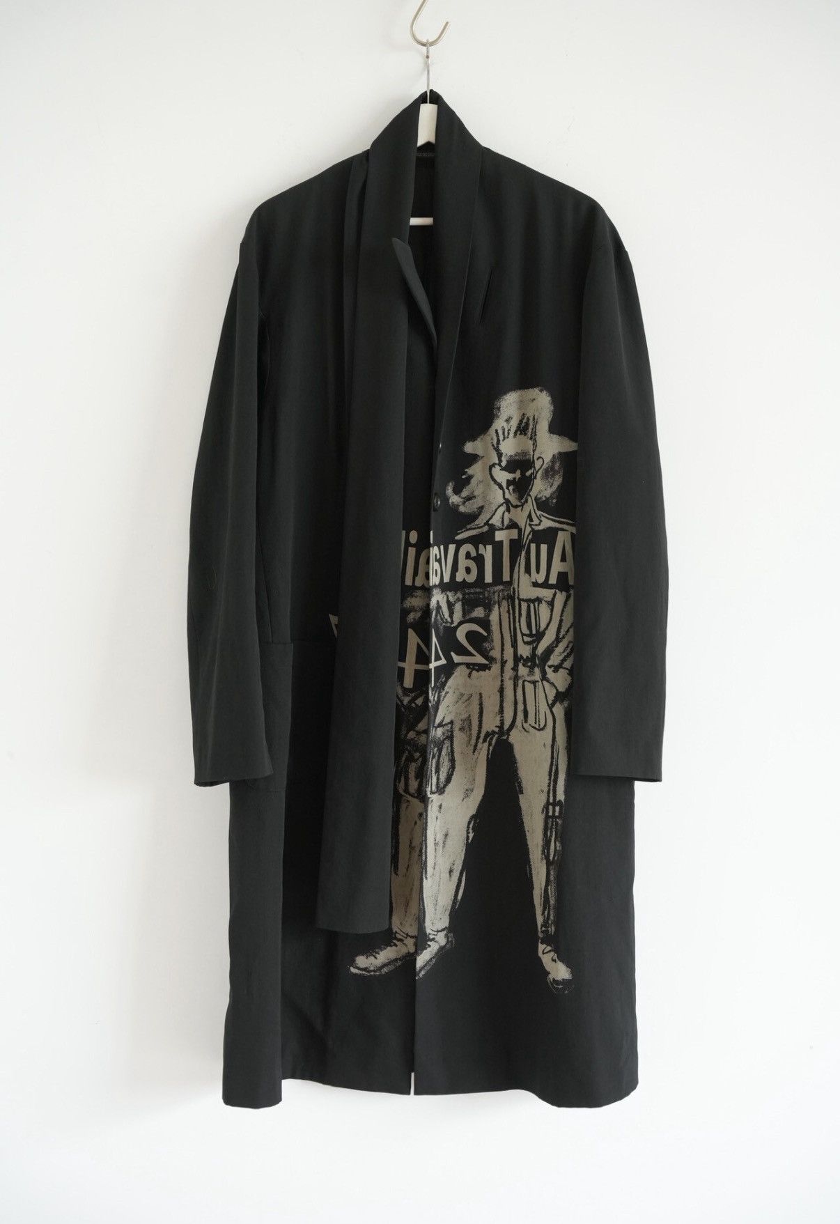 Yohji Yamamoto Yohji Yamamoto 17AW Worker Discharge-Print Scarf Coat J4 Size US S / EU 44-46 / 1 - 1 Thumbnail