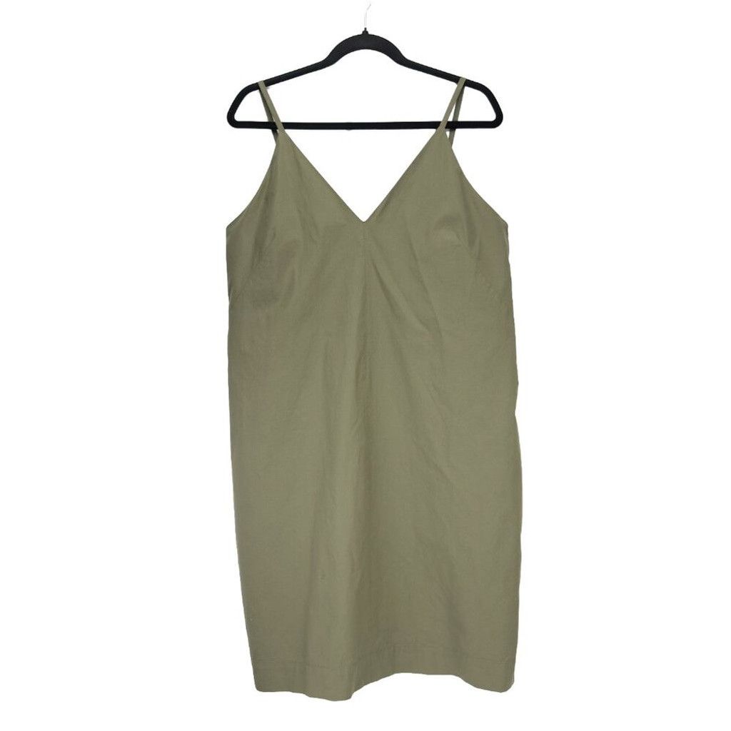 Everlane EVERLANE Poplin V-Neck Slip Dress in Kalamata Green Shift 6 Size M / US 6-8 / IT 42-44 - 4 Thumbnail