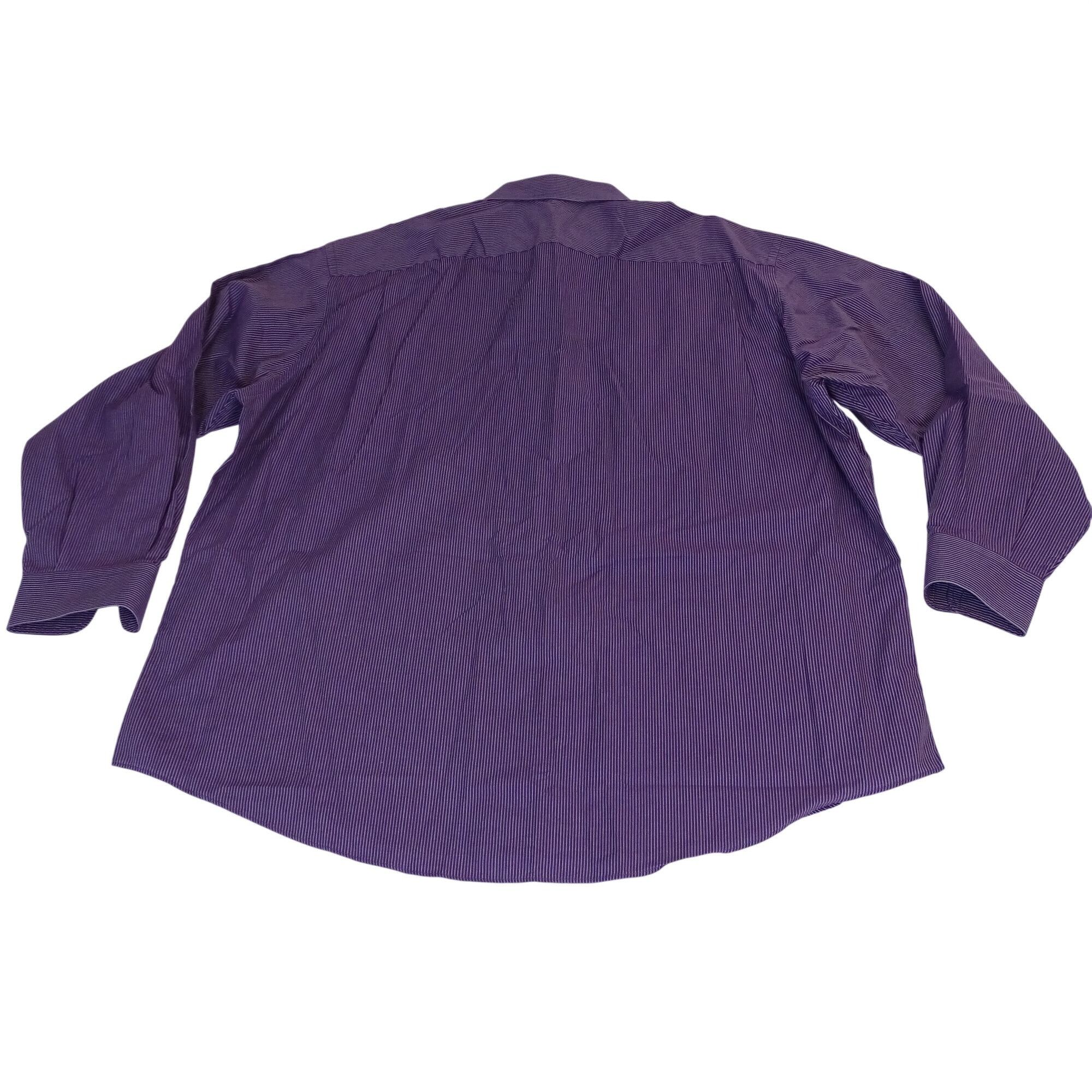 Nordstrom Nordstrom Men Classic Fit Non-Iron Purple Stripe Dress Shirt Size US XXL / EU 58 / 5 - 4 Thumbnail
