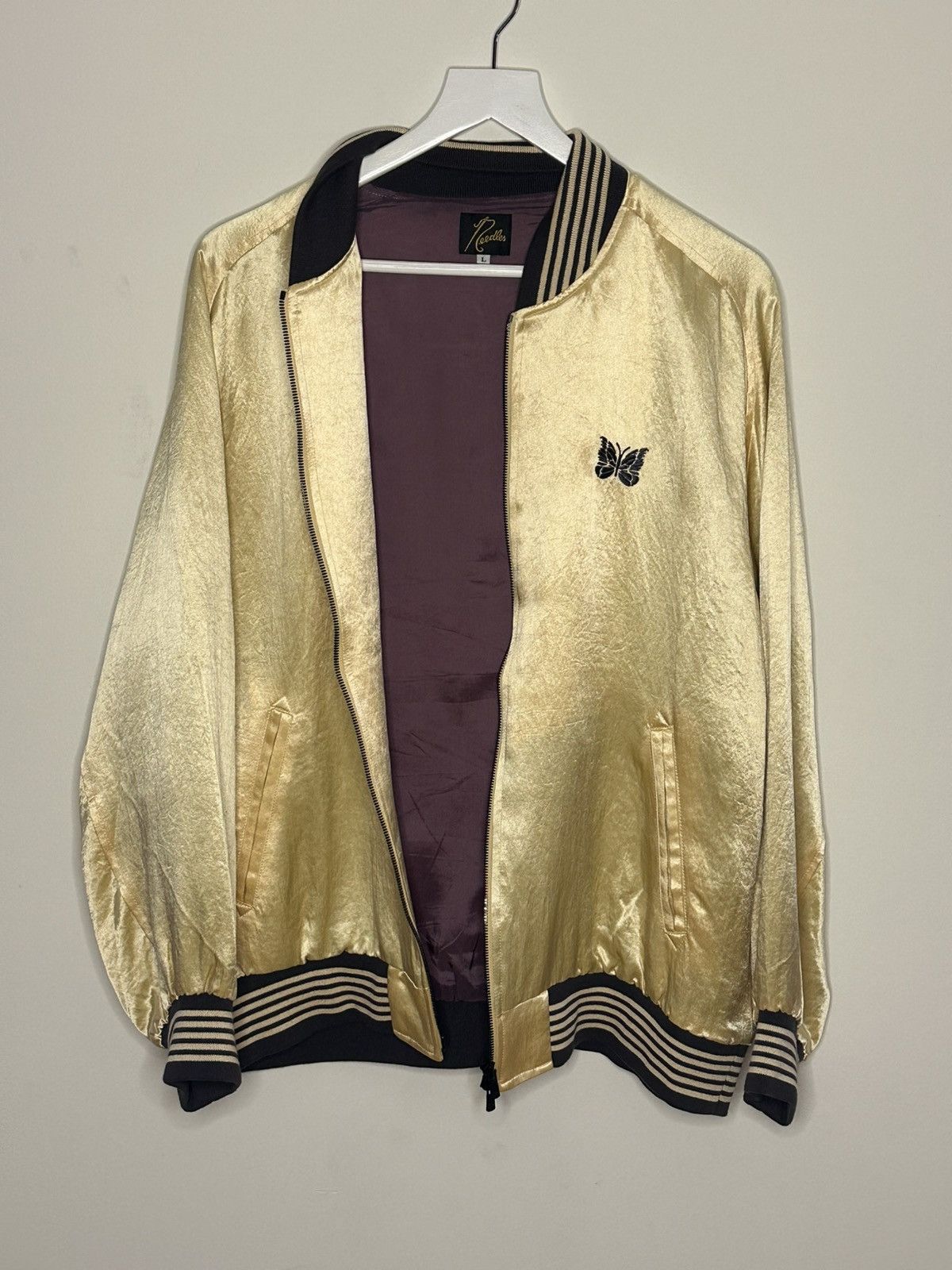 Needles Kyoto Exclusive Gold Bomber Souvenir Jacket Size US L / EU 52-54 / 3 - 3 Thumbnail