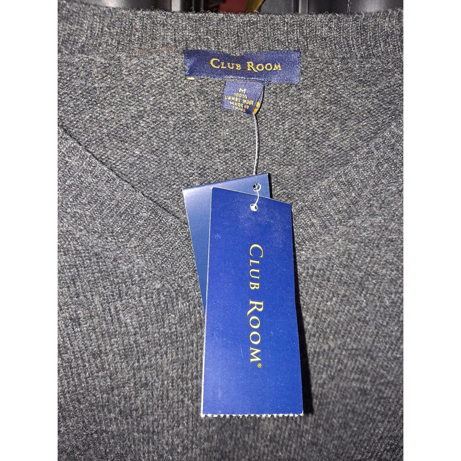 Club Room NWT Club Room 100% Lambswool V Neck Gray Sweater Size Medium Size US M / EU 48-50 / 2 - 5 Thumbnail