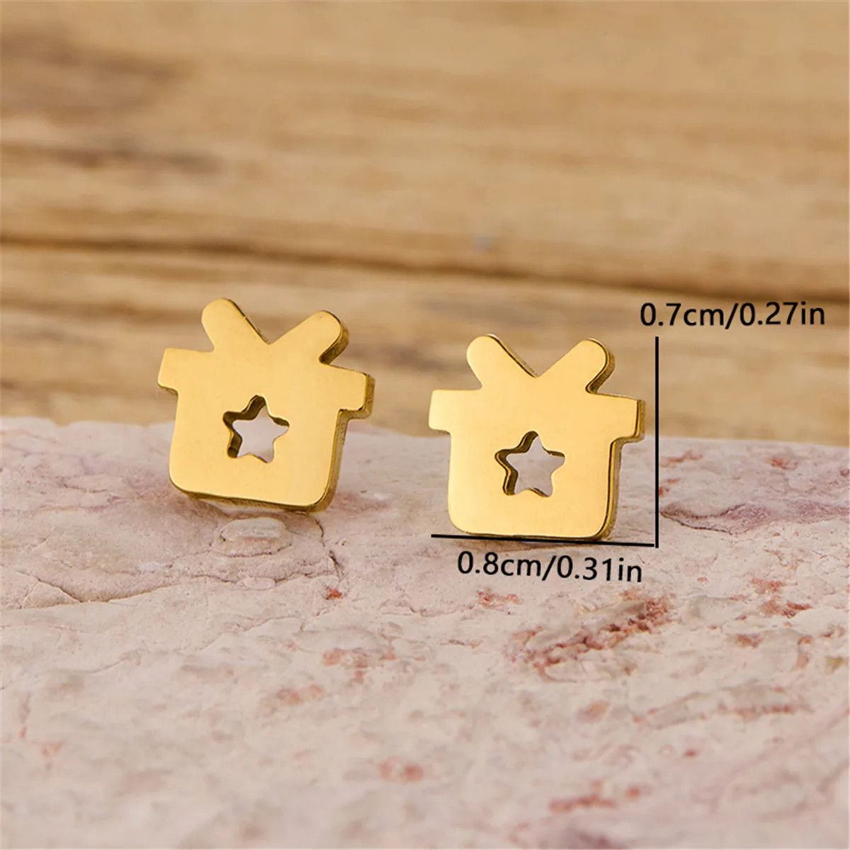 Jewelry Christmas Star Gift Mini Stud Earrings Charm Earring Gift Size ONE SIZE - 3 Thumbnail