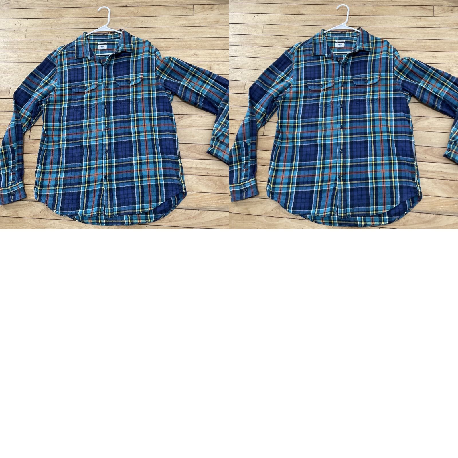 Old Navy OLD NAVY Flannel Shirt Men L Light Green Red Plaid Hike Outdoor Regular Fit L Mens Shirt Plaid Color Multicolor Casual Travel Size US L / EU 52-54 / 3 - 11 Thumbnail