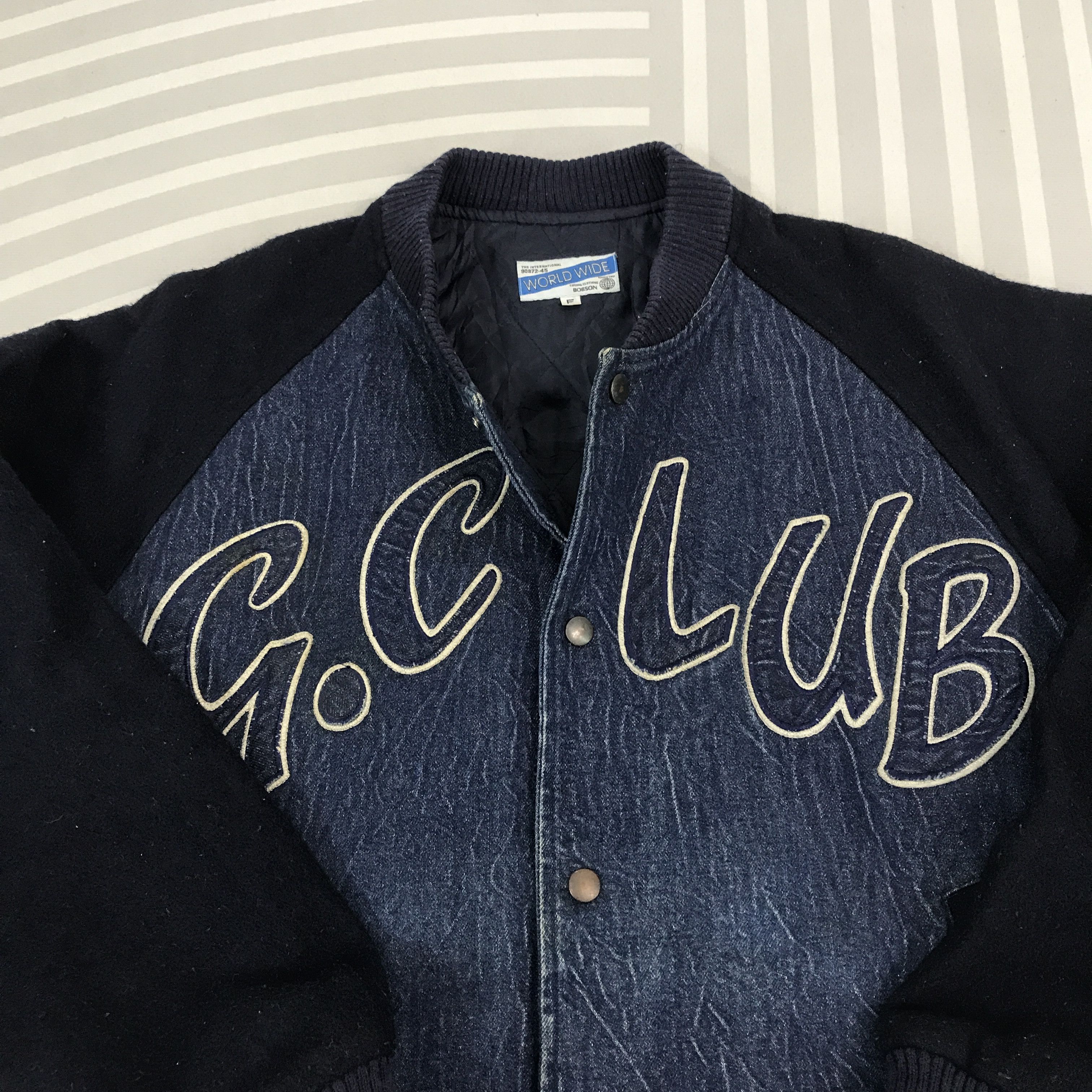 Japanese Brand × Vintage Vintage G.Club Bobson denim varsity Jacket Size US XL / EU 56 / 4 - 8 Thumbnail
