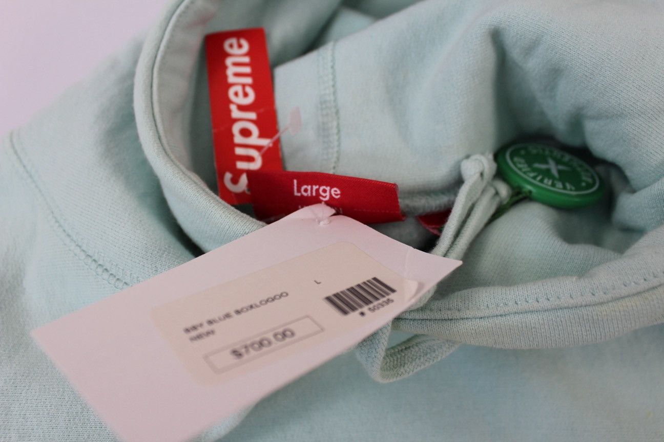 Supreme Supreme Box Logo Hooded Sweatshirt 'Ice Blue' Size US L / EU 52-54 / 3 - 9 Thumbnail