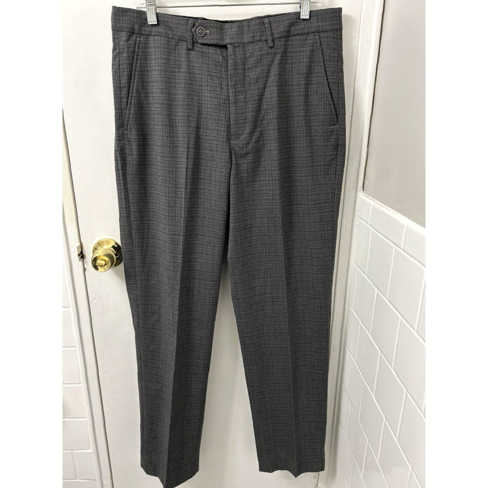 Nautica Nautica Dress Pants Mens 34x32 Black Grey NWT Slim Fit Trousers Straight Leg Size US 34 / EU 50 - 6 Thumbnail