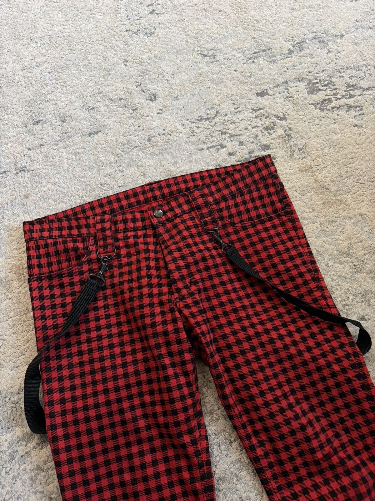 Number (N)ine SS05 Night Crawler Plaid Suspender Denim Size US 33 - 3 Thumbnail