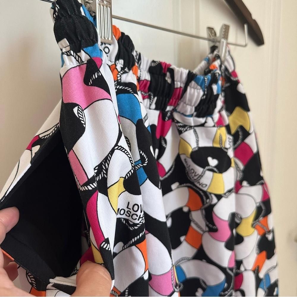 NWT LOVE MOSCHINO Printed Cotton-end Jersey Mini Skirt. US4
