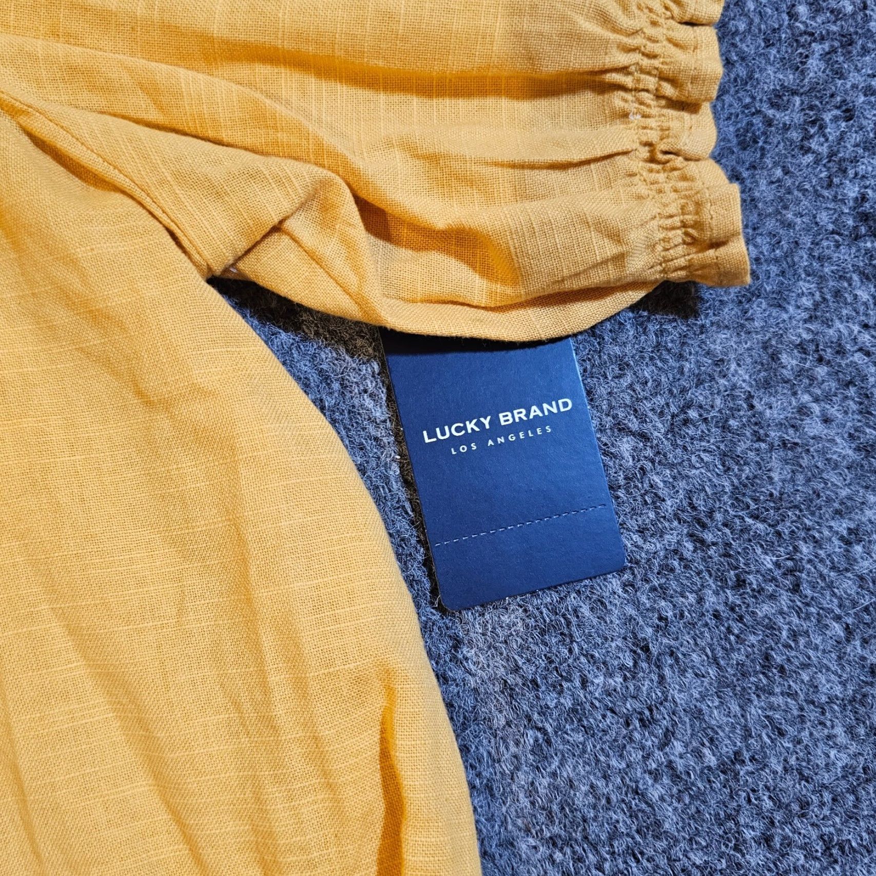 Lucky Brand Lucky Brand Top Shirt Women XL Yellow Wrap Front Tie Short Sleeve Casual Boho Shirt Size XL / US 12-14 / IT 48-50 - 5 Thumbnail