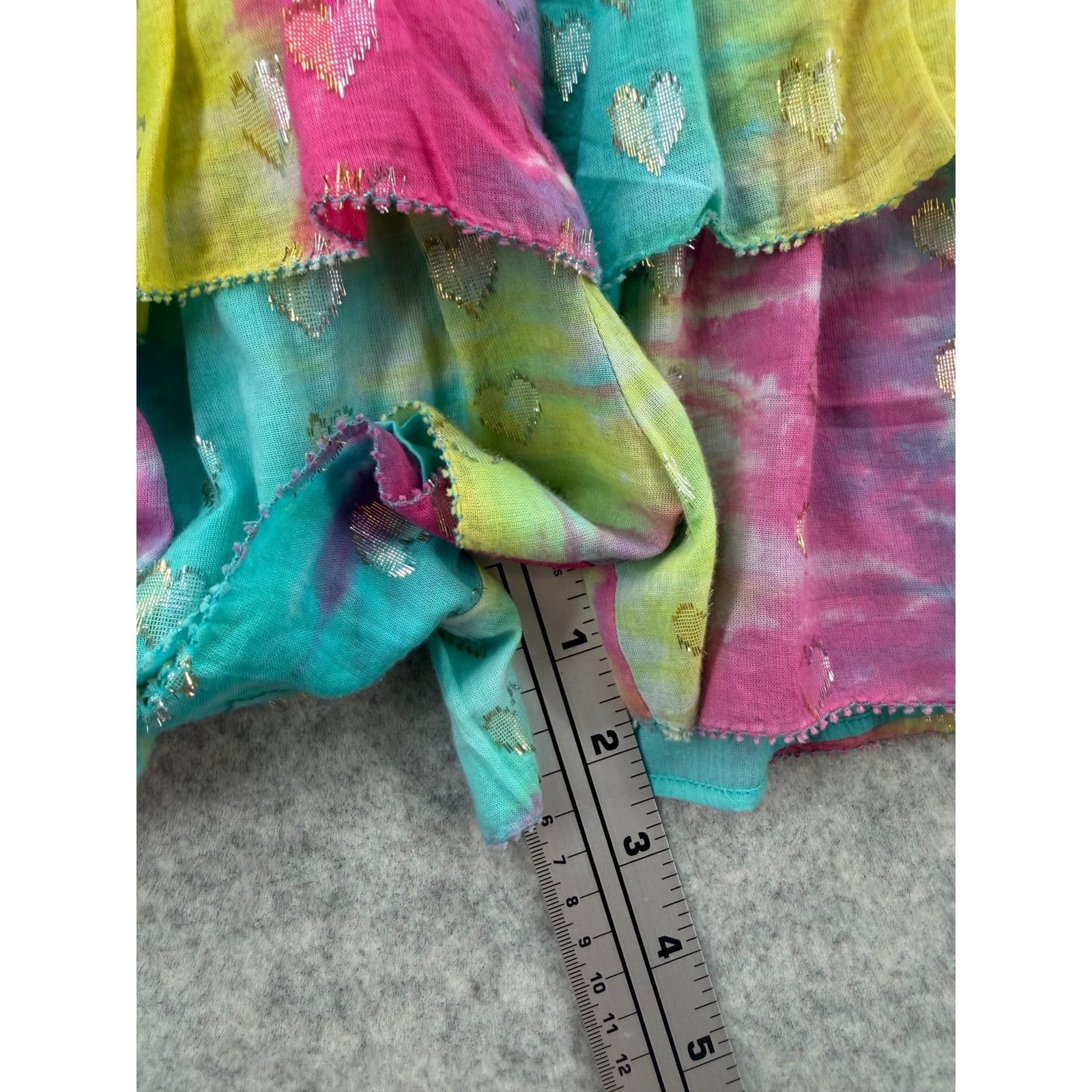 Saylor NWT Saylor Dorit Rainbow Tie Dye One Shoulder Ruffled Romper Size 30" / US 8 / IT 44 - 9 Thumbnail