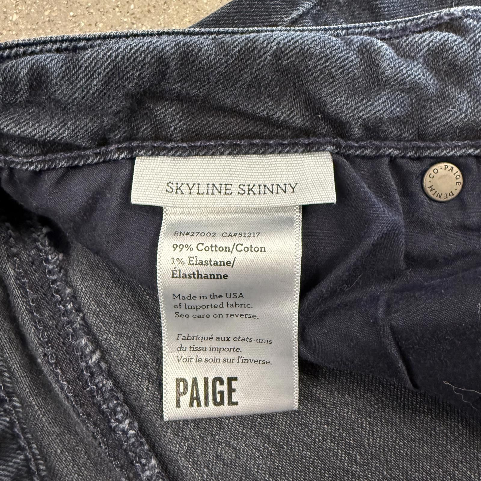 Paige Paige Skyline Skinny Jean Premium Denim Dark Wash - 29 Size 29" - 8 Thumbnail