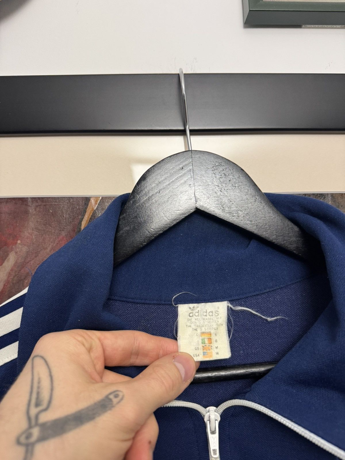 Adidas Vintage 60s Adidas Track Top Zip Rare Casual Stripes Blue Size US S / EU 44-46 / 1 - 5 Thumbnail