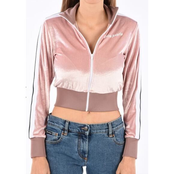 Palm Angels Palm Angels Chenille Cropped Zip Up Hoodie Rose Size XL / US 12-14 / IT 48-50 - 1 Thumbnail