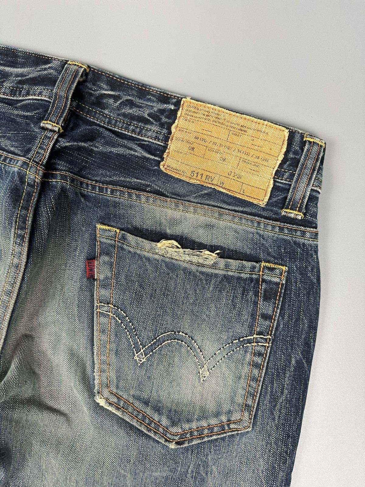 Edwin Vintage Edwin 511 Whiskered Flare Denim Size US 33 - 9 Thumbnail