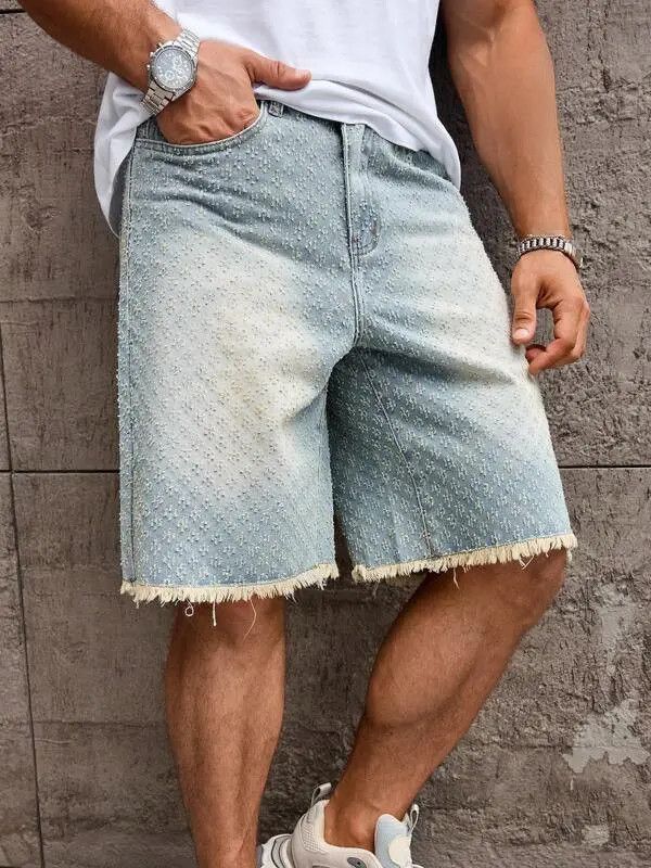 Jean Kihara x Kawa Jorts Vintage Washed Distressed Denim Size US 32 / EU 48 - 6 Thumbnail