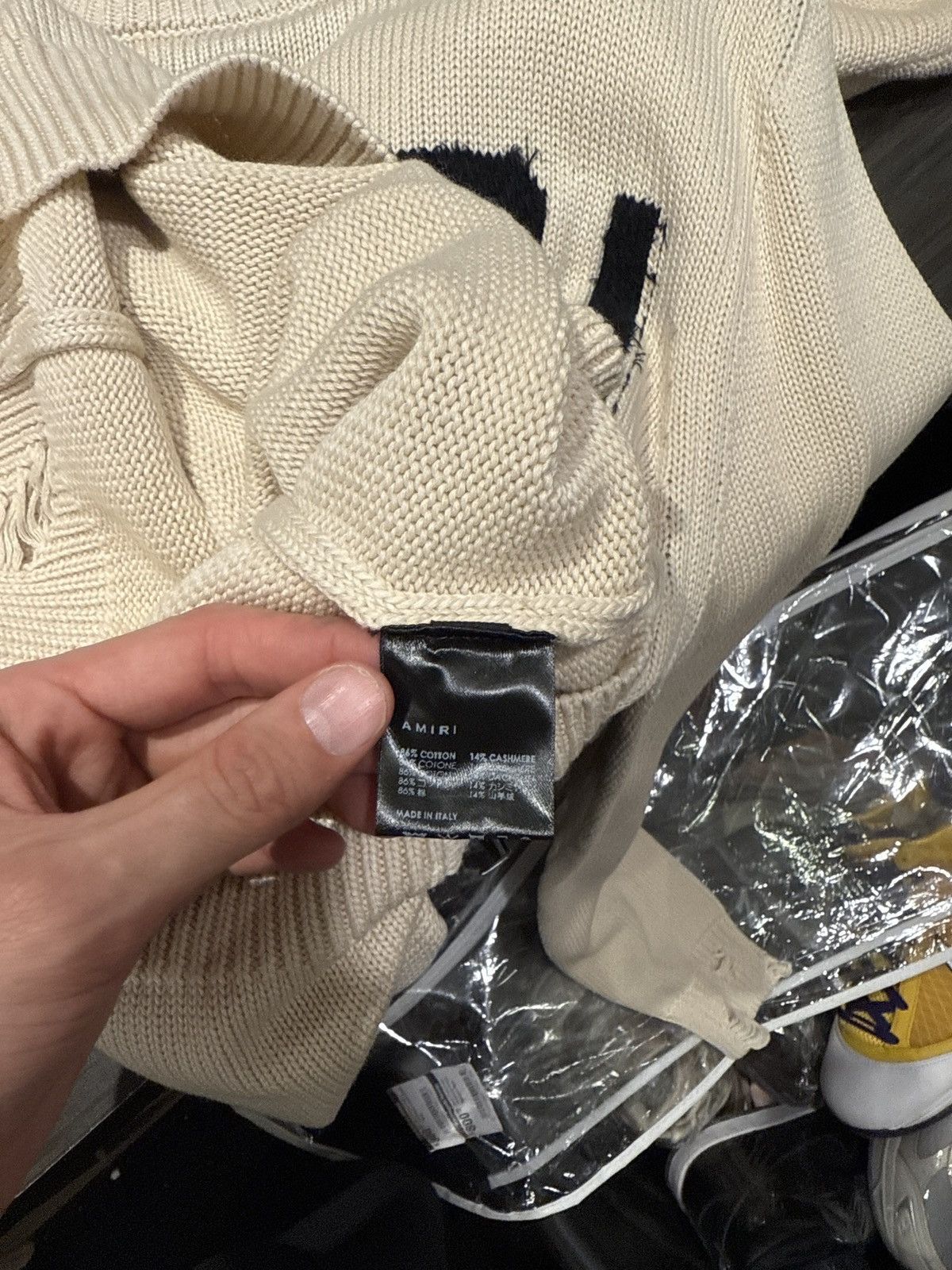 Amiri Amiri Front Logo Crewneck Cream Size US M / EU 48-50 / 2 - 5 Thumbnail
