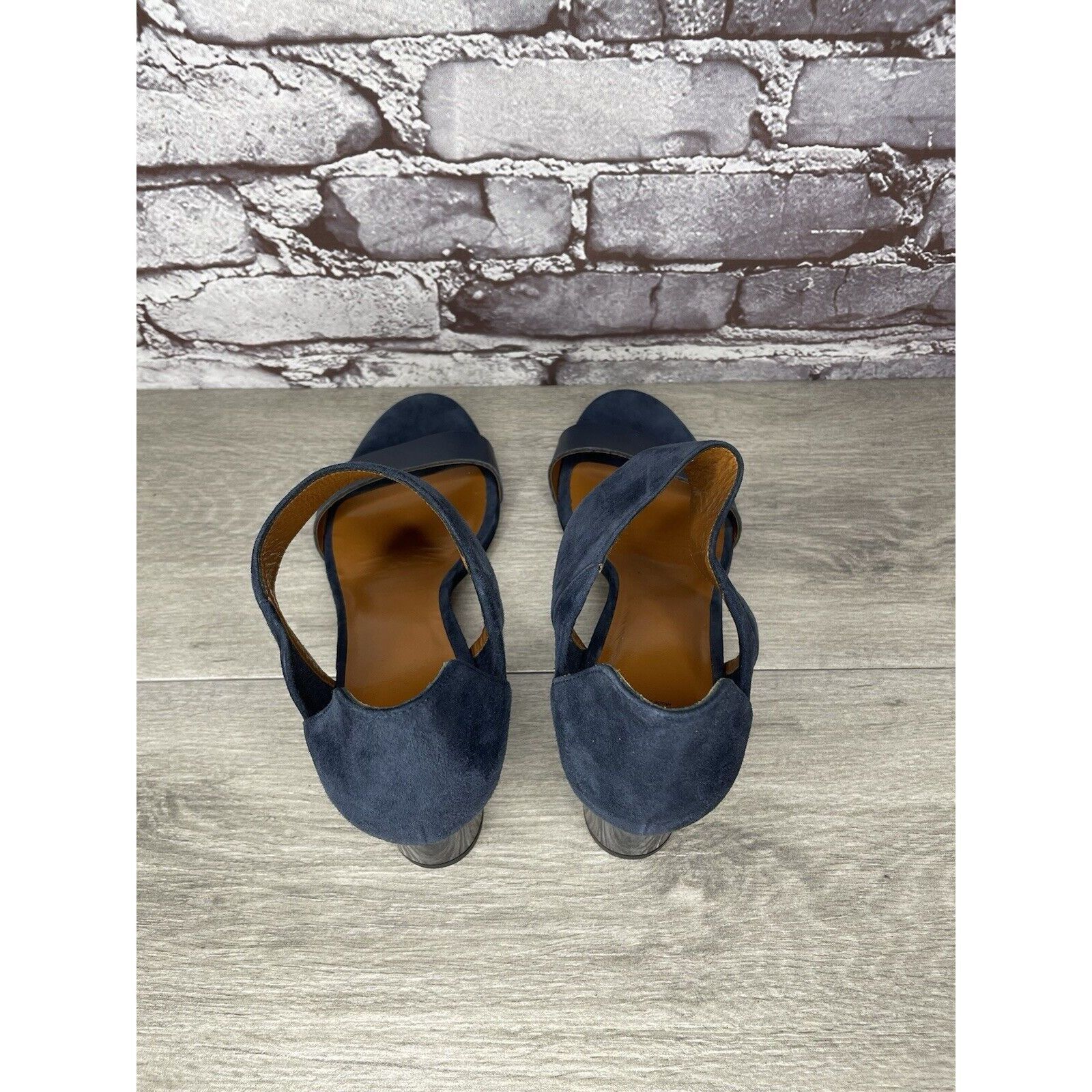 Aquatalia Aquatalia Blue Suede Leather Ankle Strap Heel Open Sandals W Size US 11 / IT 41 - 6 Thumbnail