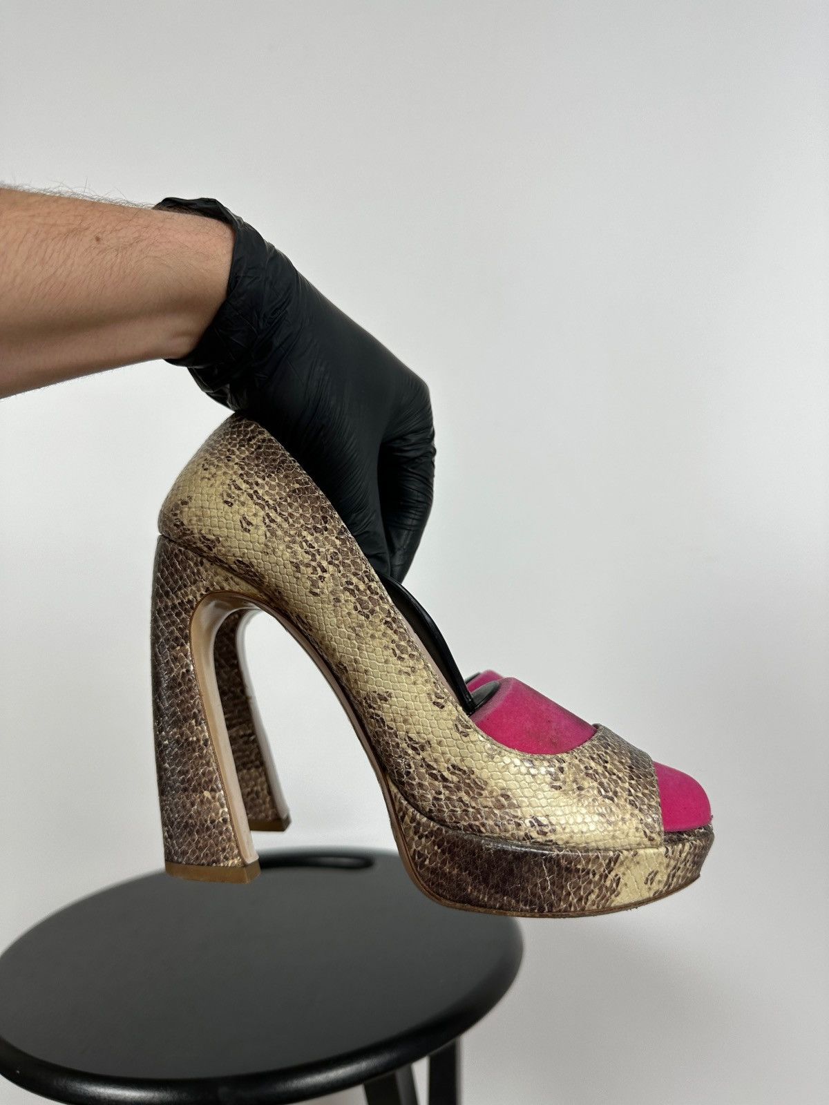 Miu Miu Miu Miu Snake Leather Platform Pumps Heel Size US 7 / IT 37 - 11 Thumbnail