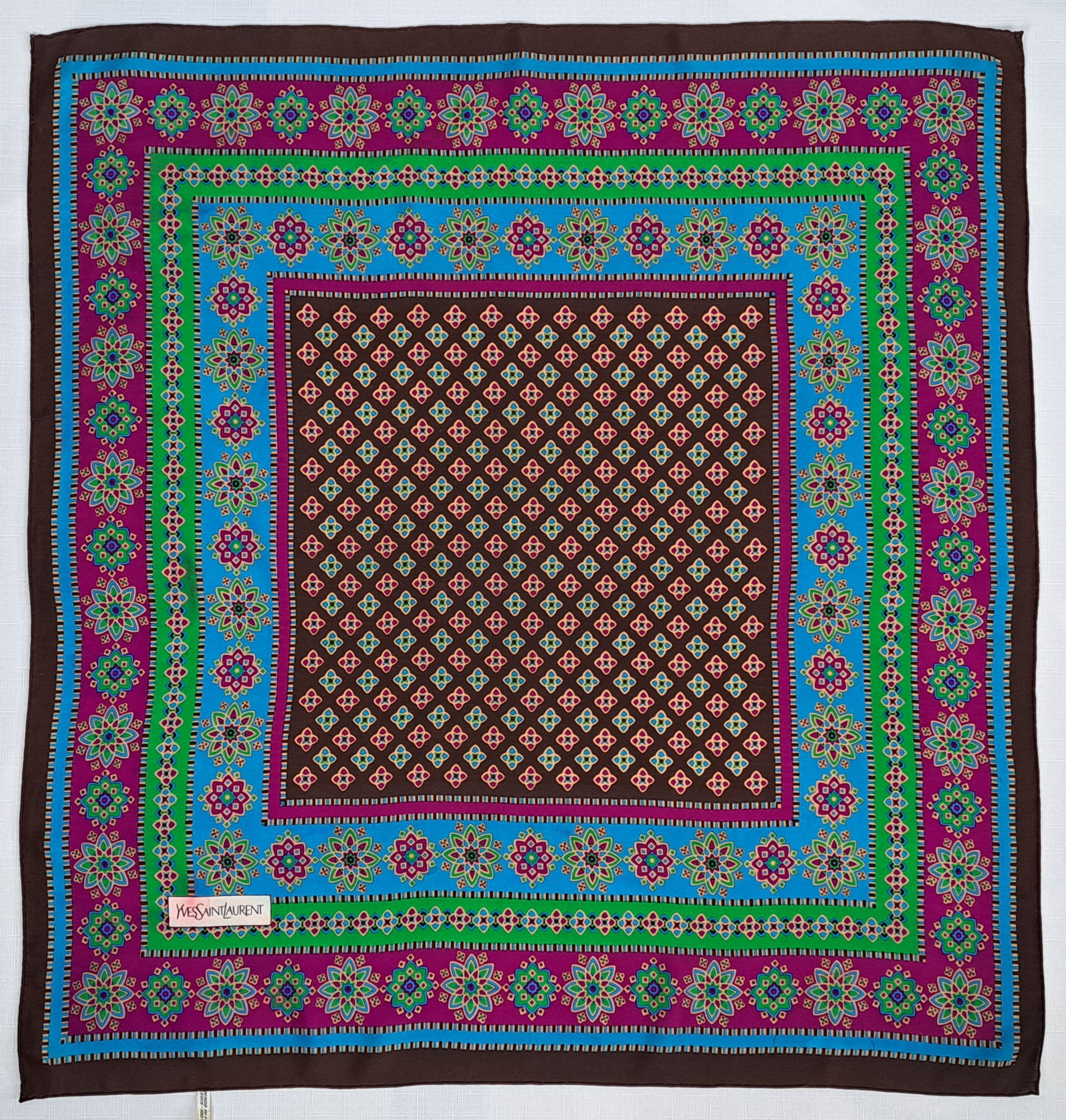 Vintage × Yves Saint Laurent Vintage Yves Saint Laurent geometric flower pattern scarf. Size ONE SIZE - 5 Thumbnail